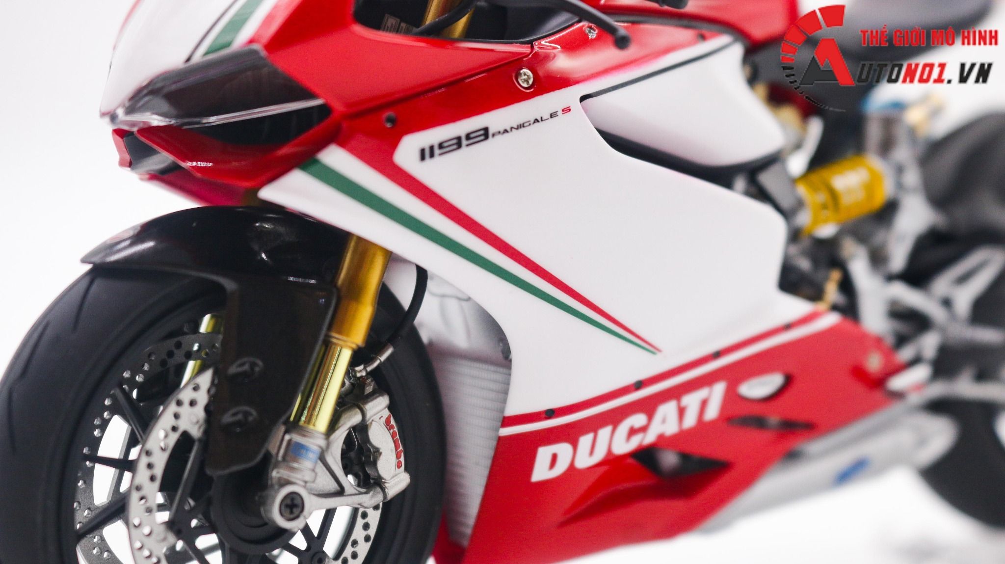  Mô hình xe Ducati 1199 Panigale S Tricolore Nồi Khô 1:12 Tamiya D220 