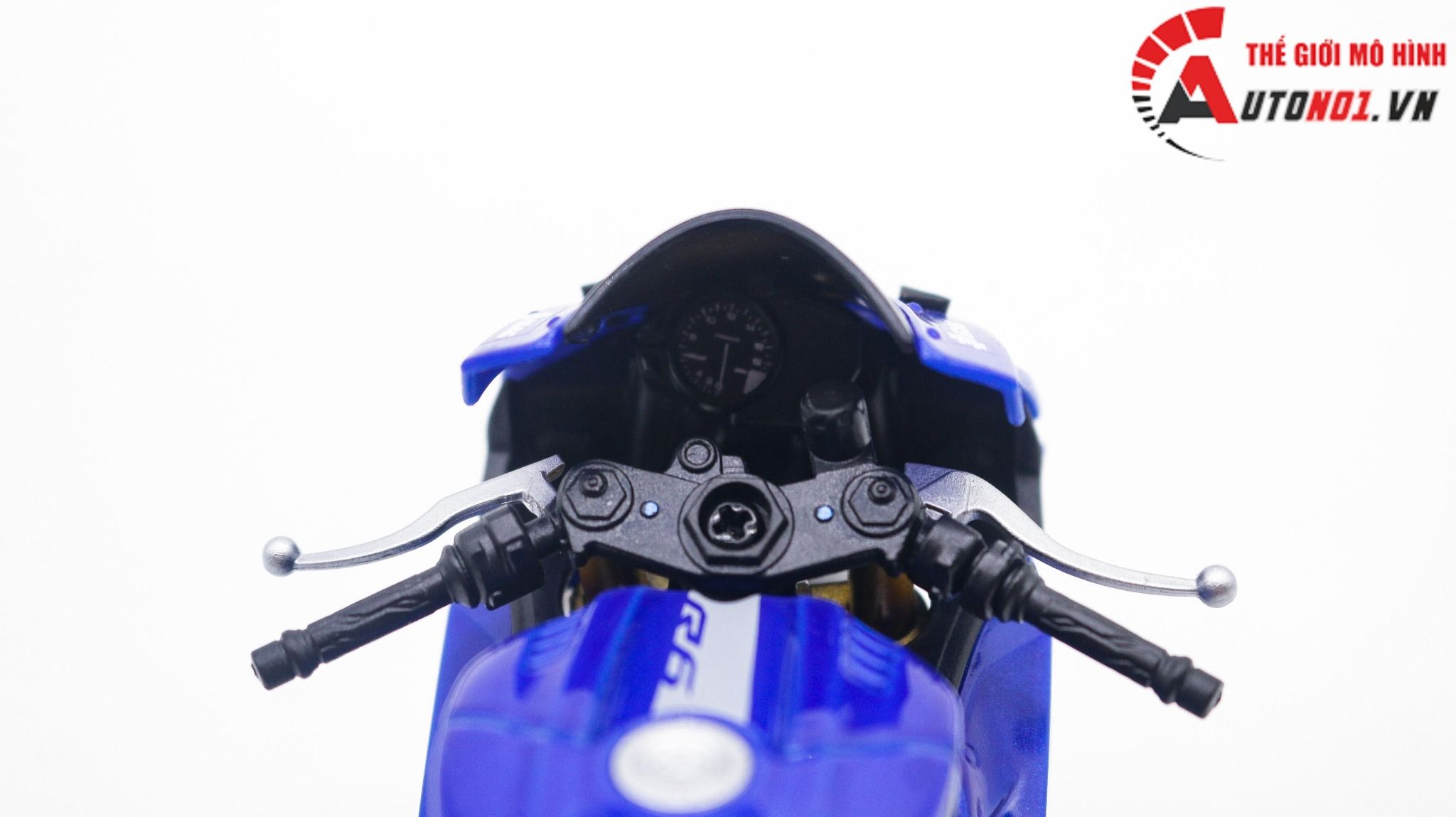  Mô hình xe độ Yamaha R6 Blue Pô Akrapovic 1:12 Autono1 Welly D207E 