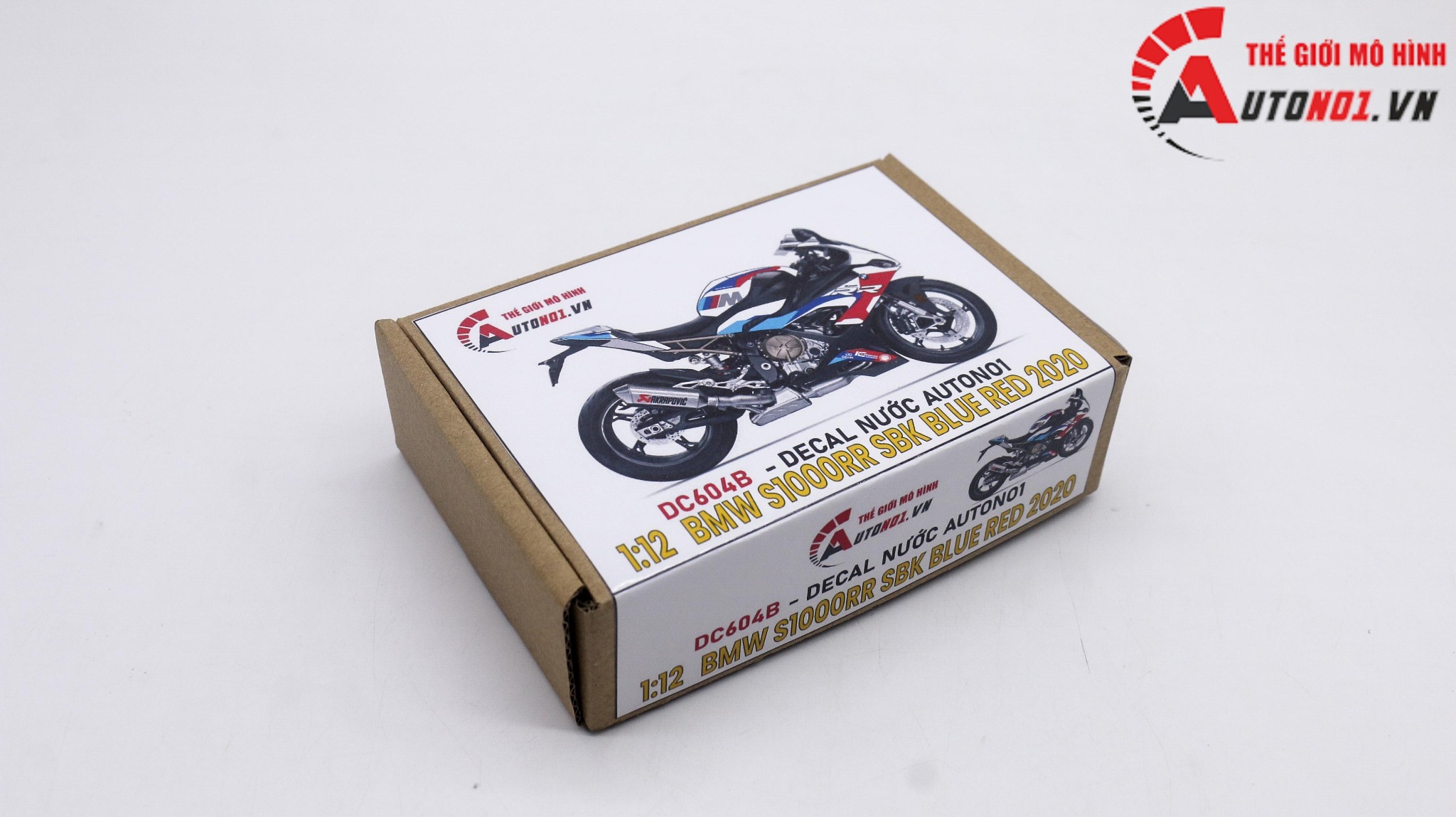  Decal nước tem trùm độ BMW S1000RR Sbk 2020 Blue Red 1:12 Autono1 DC604B 