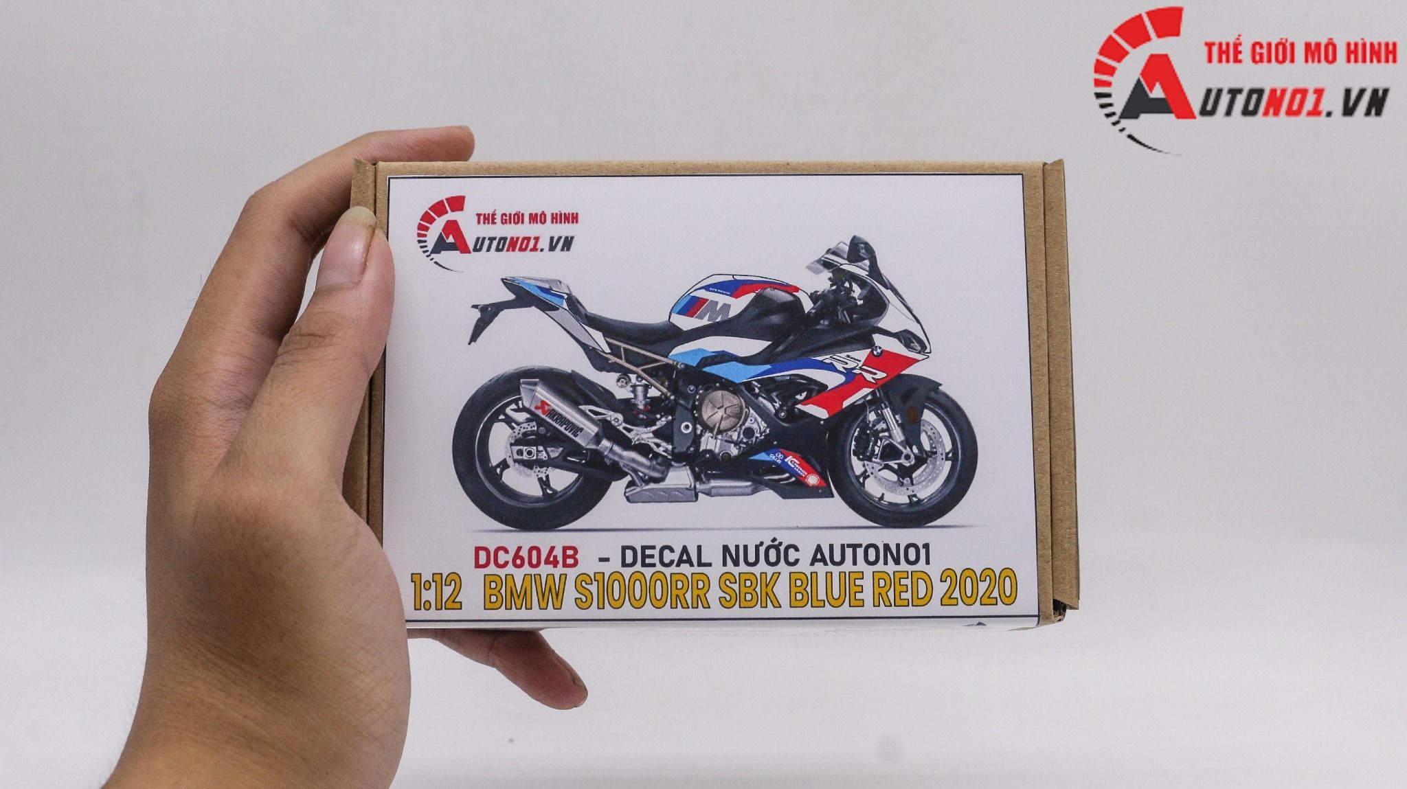  Decal nước tem trùm độ BMW S1000RR Sbk 2020 Blue Red 1:12 Autono1 DC604B 