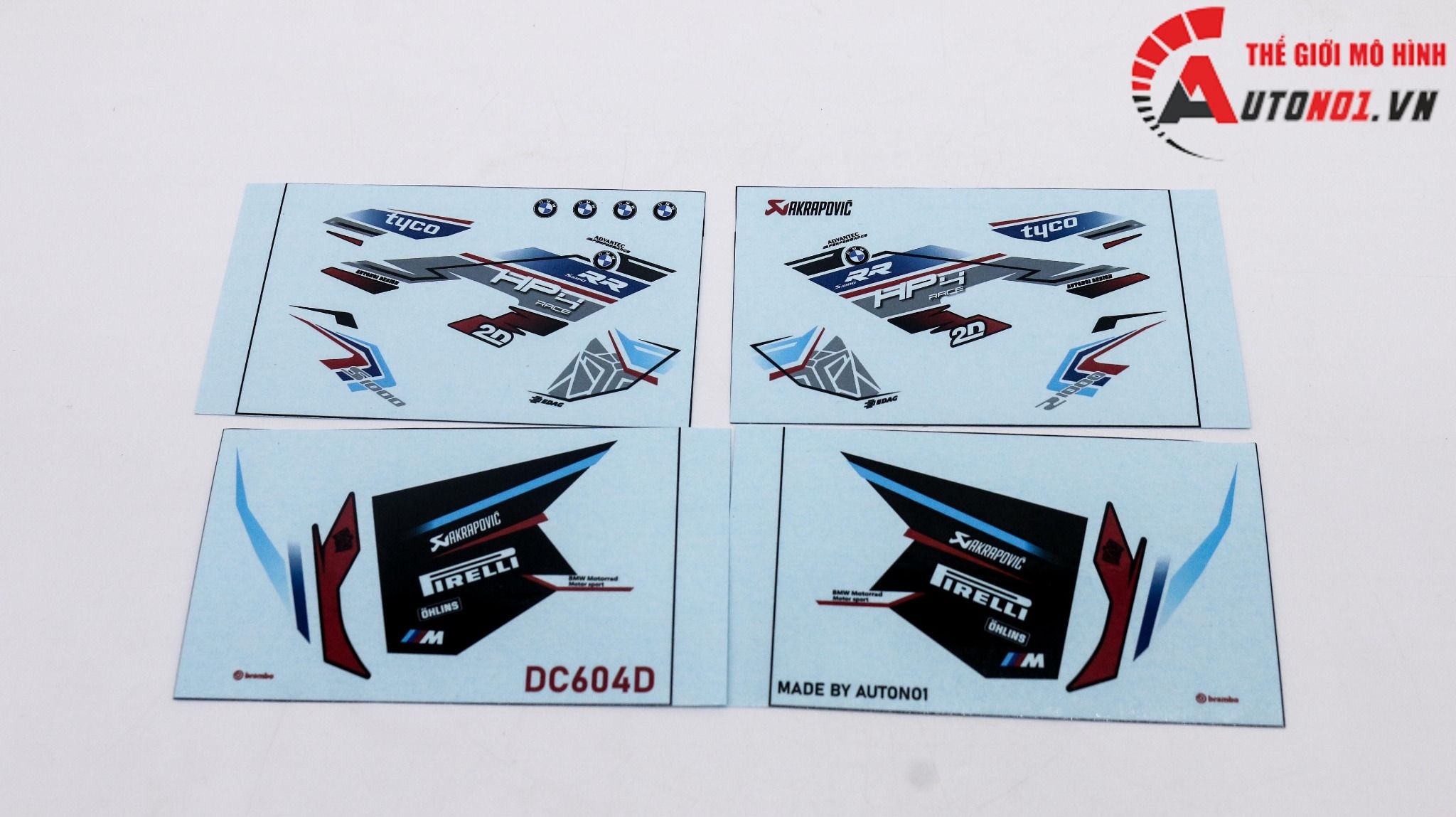  Decal nước tem trùm độ BMW S1000RR HP4 Race Tyco 2d 1:12 Autono1 DC604d 