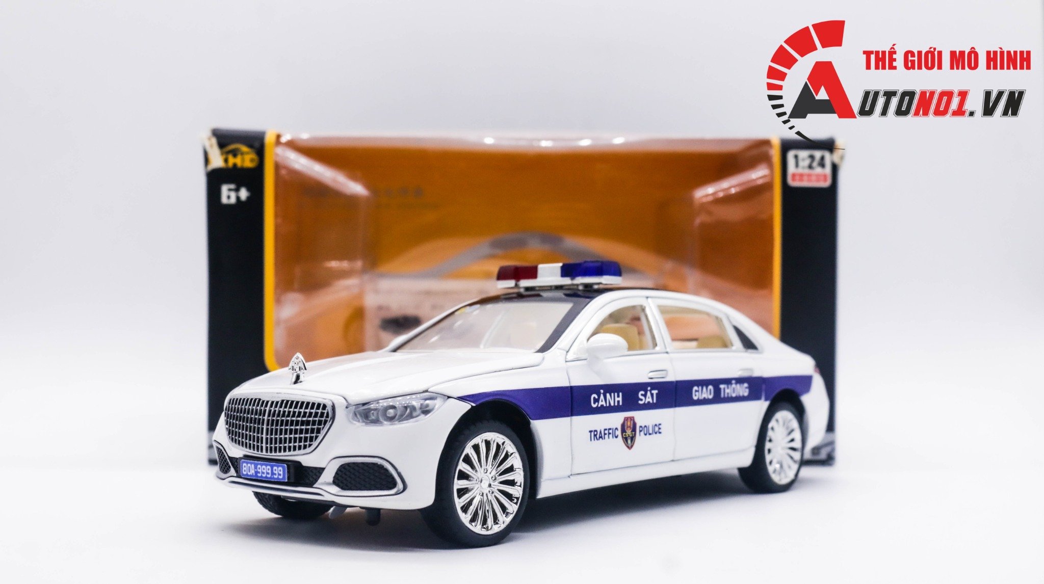  Mô hình xe ô tô độ CSGT Mercedes Benz Maybach S680 full open tỉ lệ 1:24 XHD models OT261 