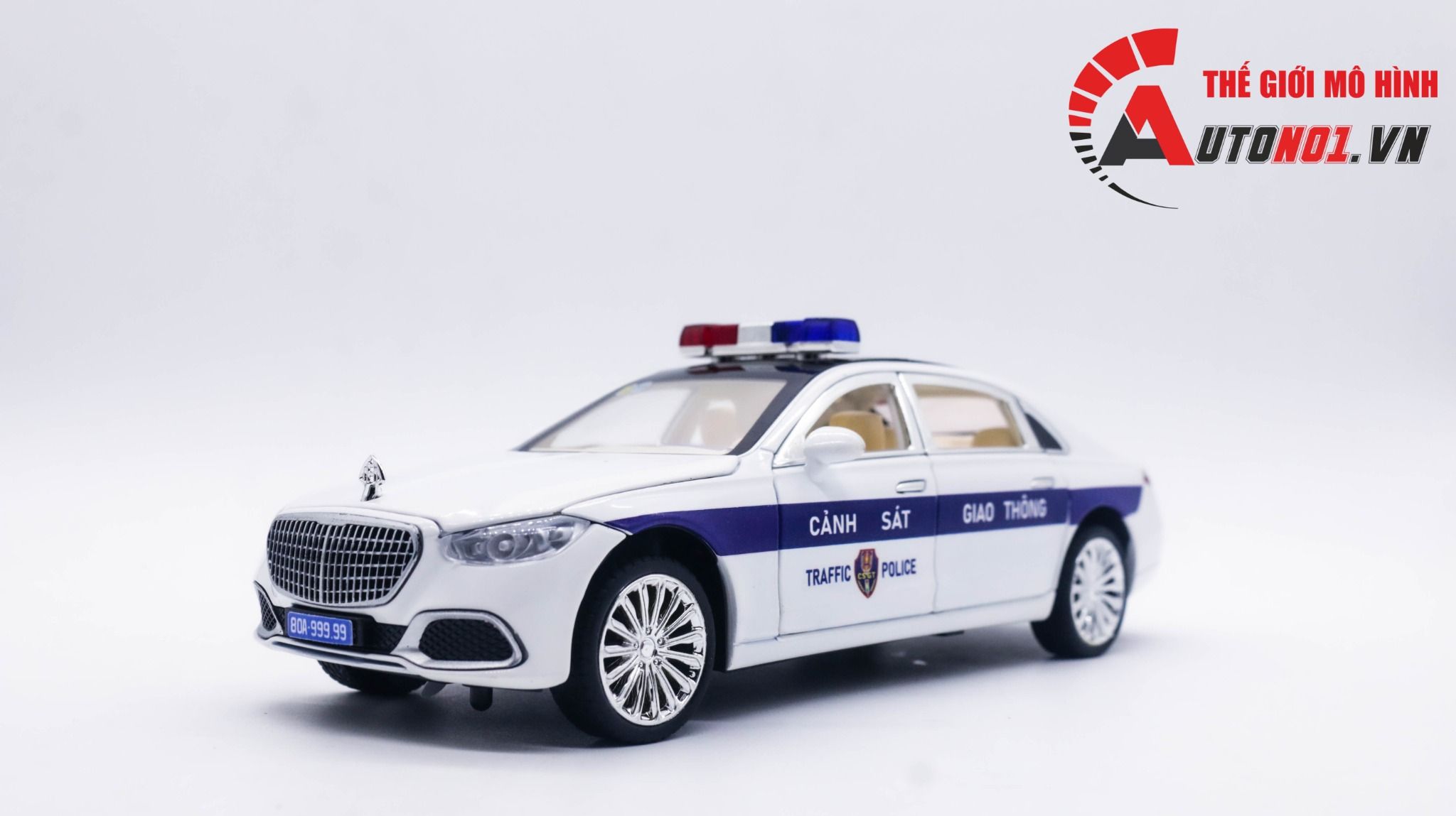  Mô hình xe ô tô độ CSGT Mercedes Benz Maybach S680 full open tỉ lệ 1:24 XHD models OT261 