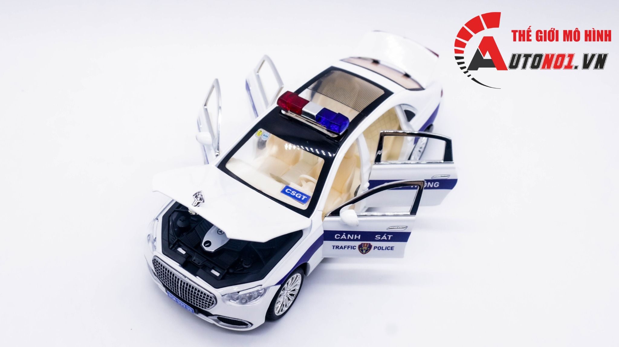  Mô hình xe ô tô độ CSGT Mercedes Benz Maybach S680 full open tỉ lệ 1:24 XHD models OT261 