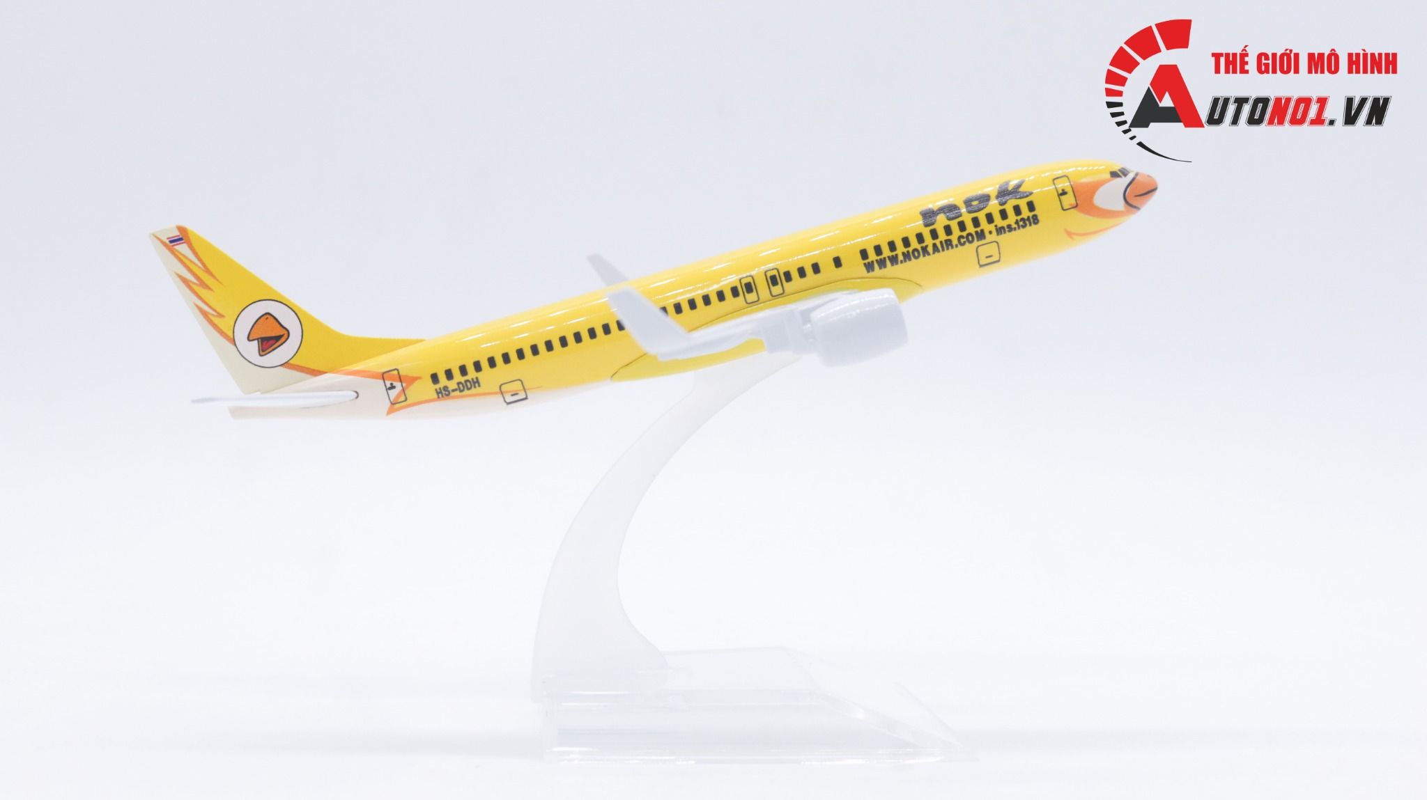  Mô hình máy bay Thailand Nok Boeing B737 HS-DJJ Yellow 16cm MB16057 