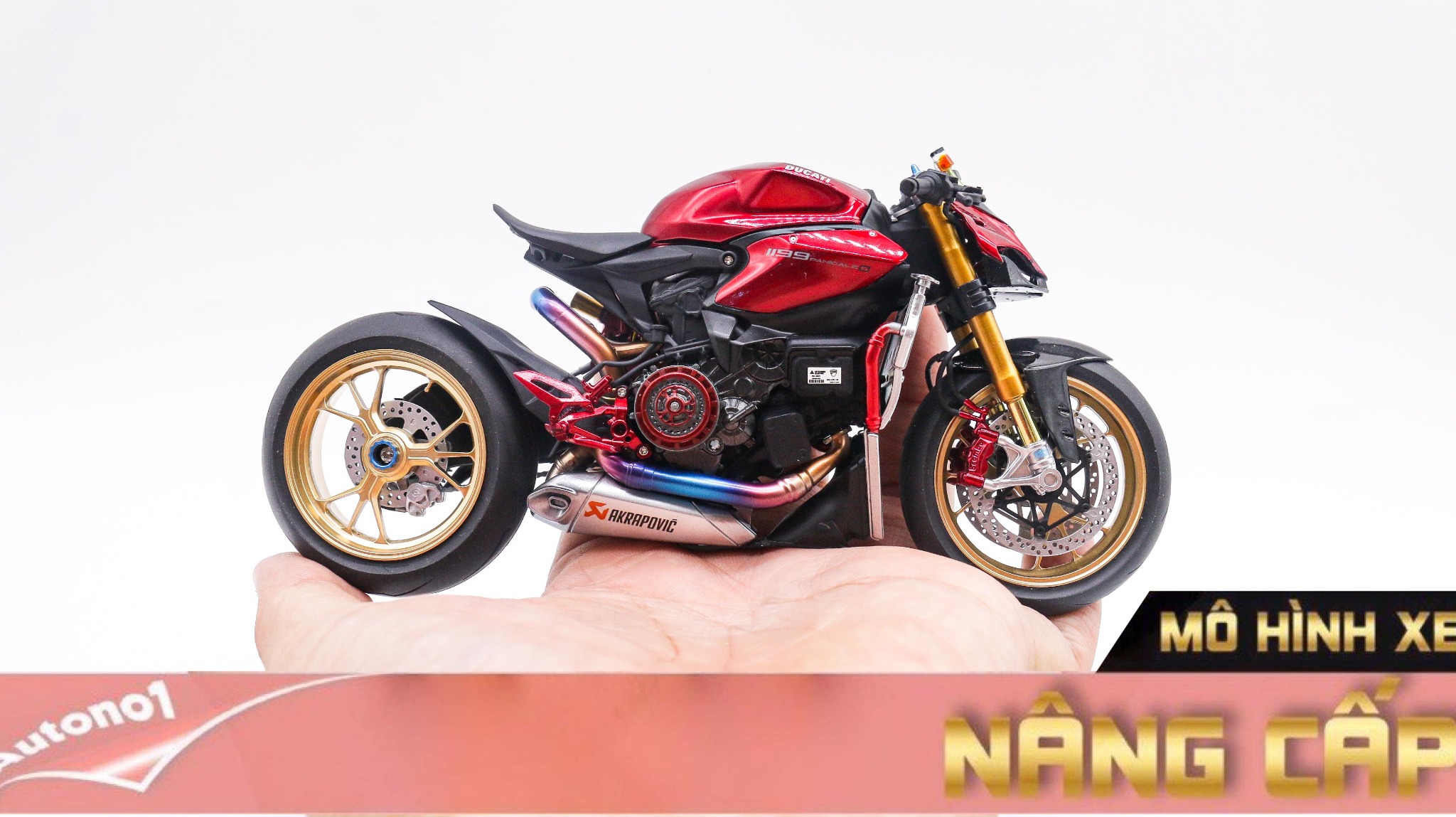  Mô hình xe cao cấp Ducati 1199 Panigale Cafe Racer Red 1:12 Tamiya D055 