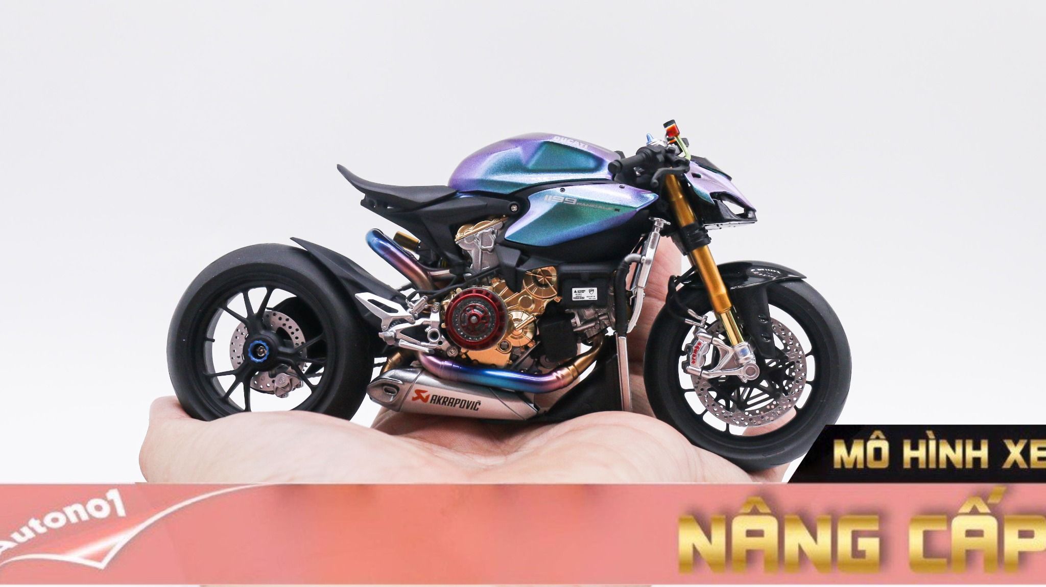  Mô hình xe cao cấp Ducati 1199 Panigale Cafe Racer Galaxy 1:12 Tamiya D079 