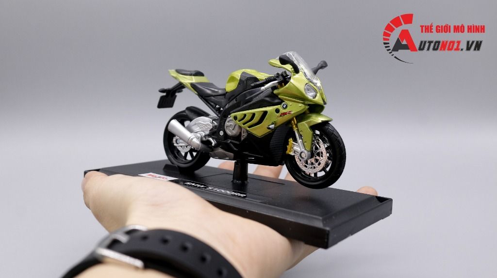  Mô hình xe mô tô Bmw S1000RR green tỉ lệ 1:18 Maisto MT18040 