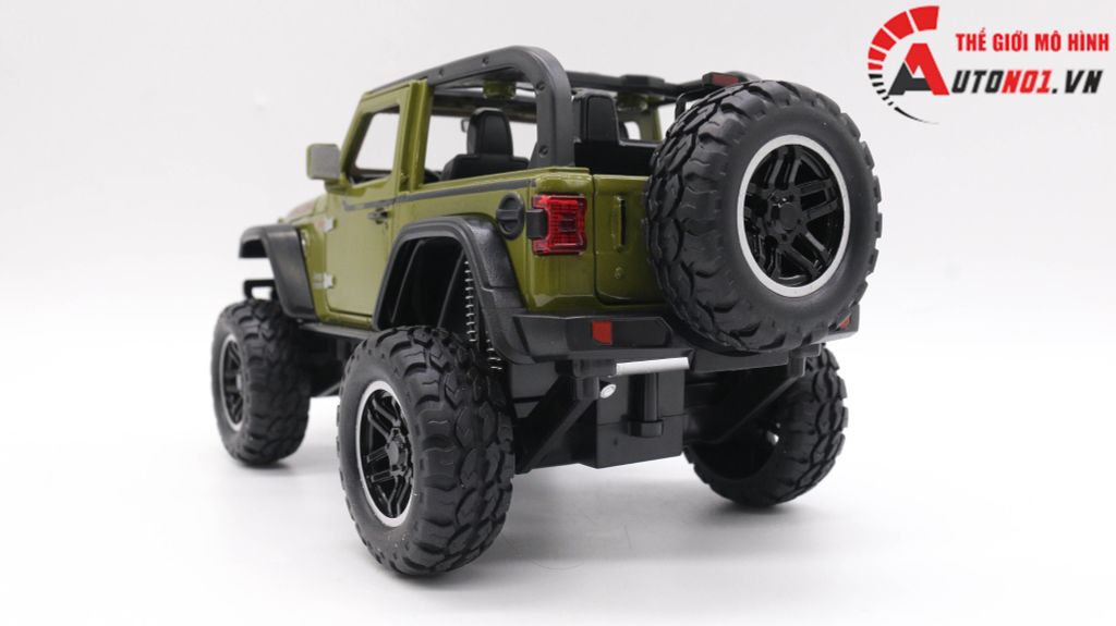 MÔ HÌNH XE JEEP RUBICON OFFROAD MUI TRẦN GREEN 1:20 MINIAUTO 7777