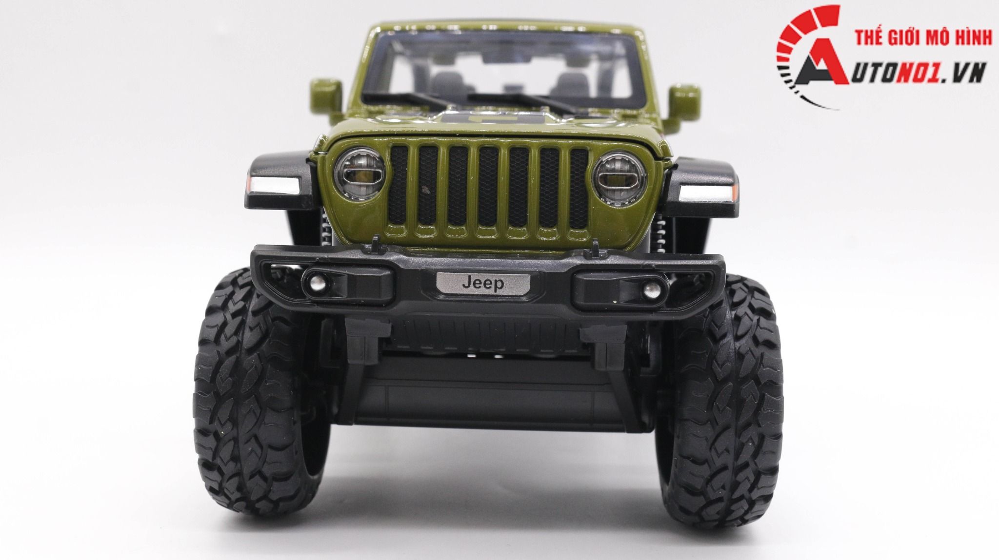  MÔ HÌNH XE JEEP RUBICON OFFROAD MUI TRẦN GREEN 1:20 MINIAUTO 7777 