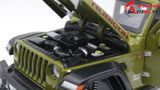  MÔ HÌNH XE JEEP RUBICON OFFROAD MUI TRẦN GREEN 1:20 MINIAUTO 7777 