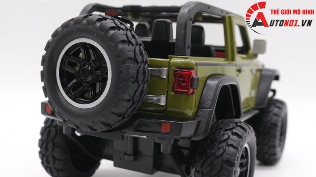 MÔ HÌNH XE JEEP RUBICON OFFROAD MUI TRẦN GREEN 1:20 MINIAUTO 7777