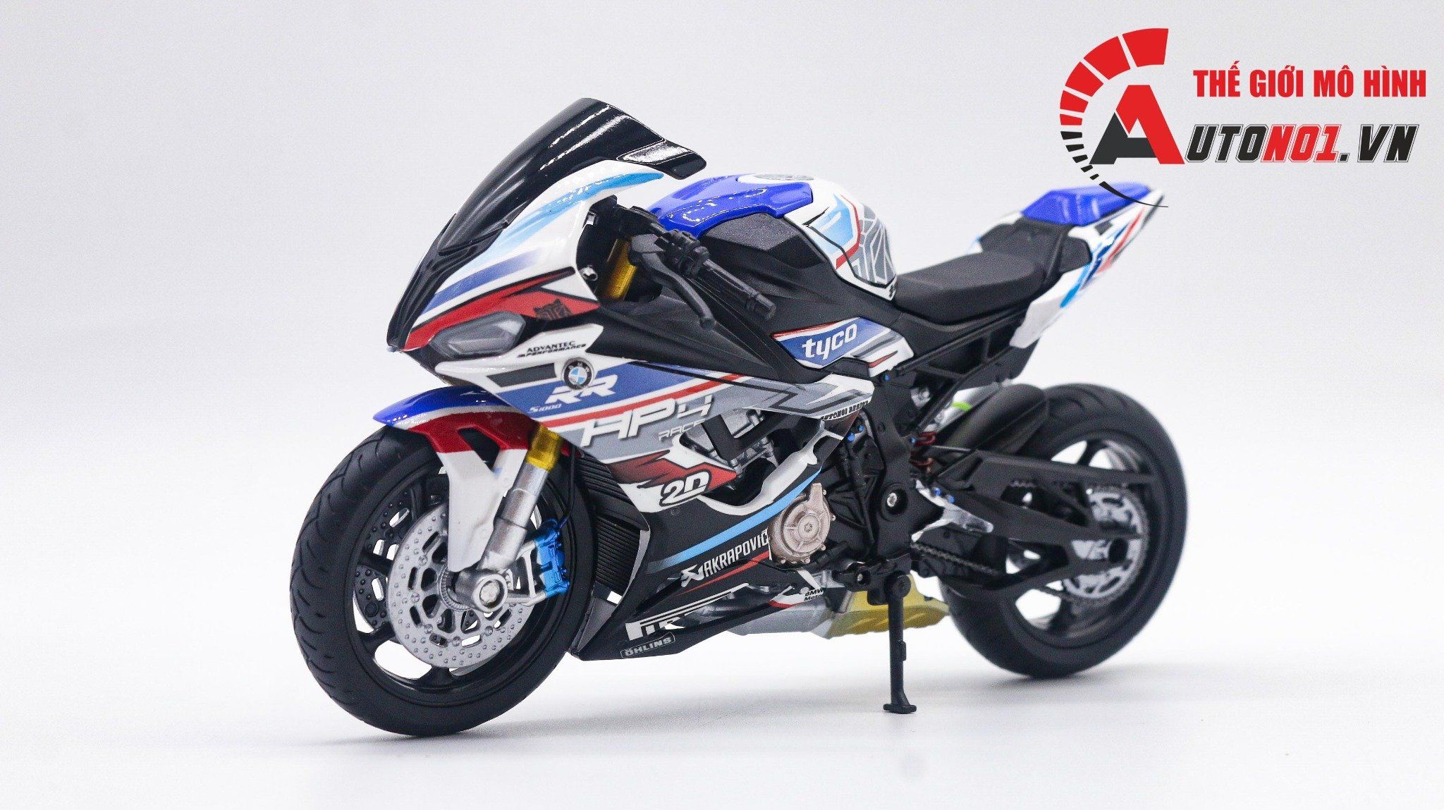  Mô hình xe độ Bmw S1000rr Hp4 Tyco 1:12 Autono1 Welly D226A 