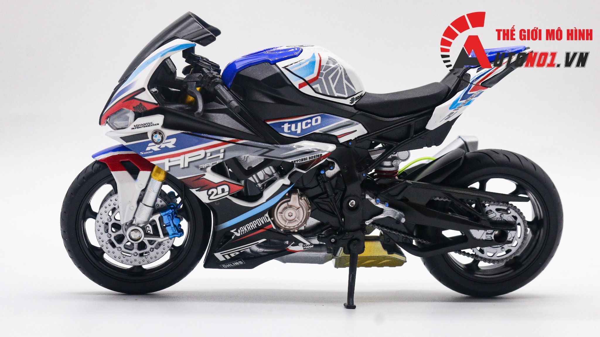  Mô hình xe độ Bmw S1000rr Hp4 Tyco 1:12 Autono1 Welly D226A 