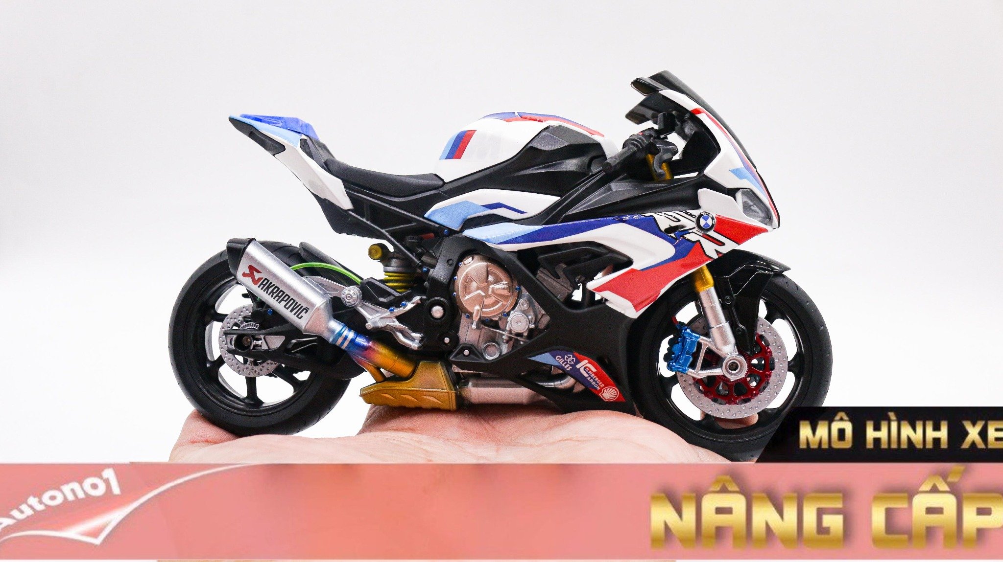  Mô hình xe độ Bmw S1000RR 2020 SBK Racing 1:12 Welly Autono1 Welly D226B 