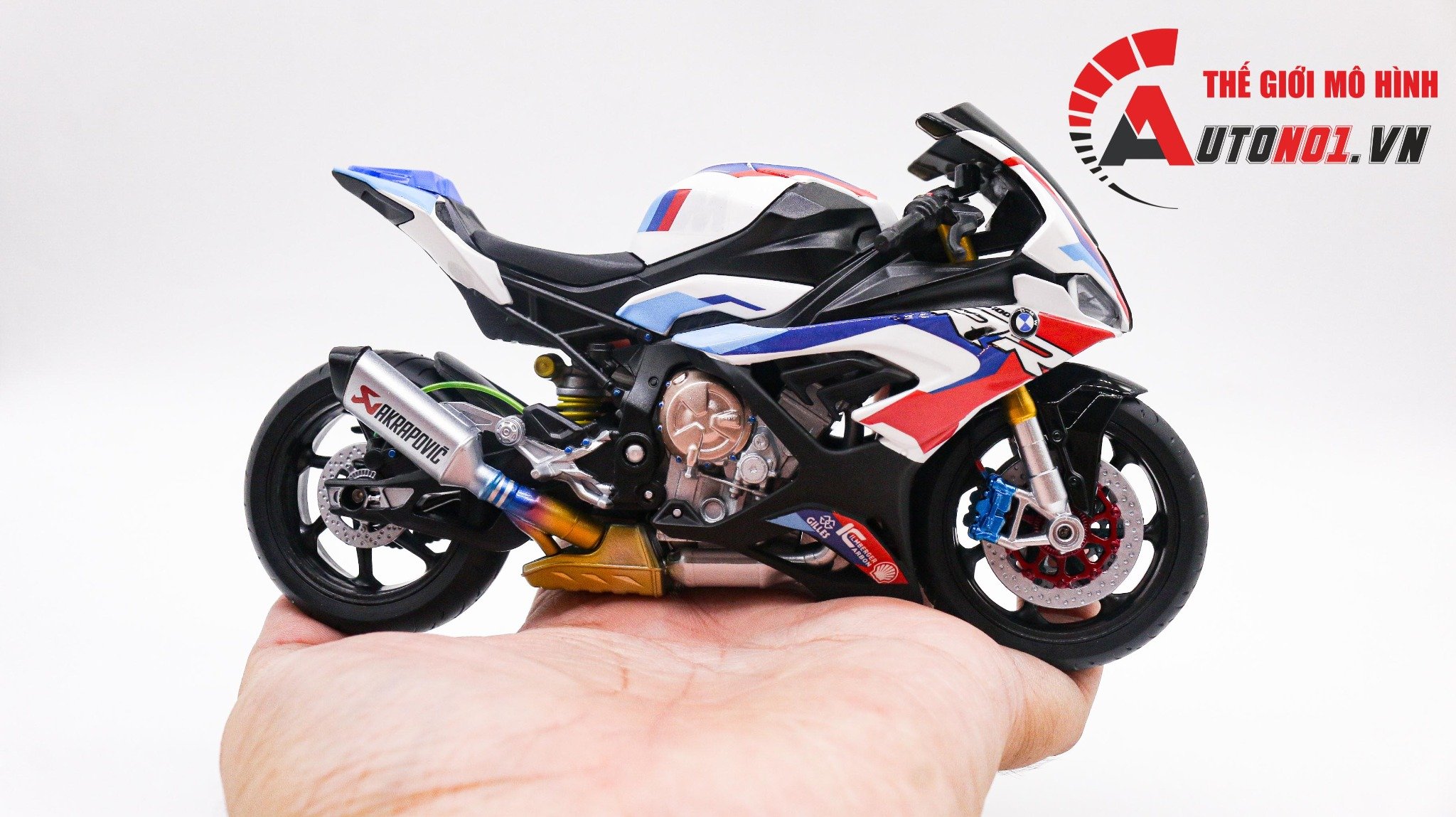  Mô hình xe độ Bmw S1000RR 2020 SBK Racing 1:12 Welly Autono1 Welly D226B 