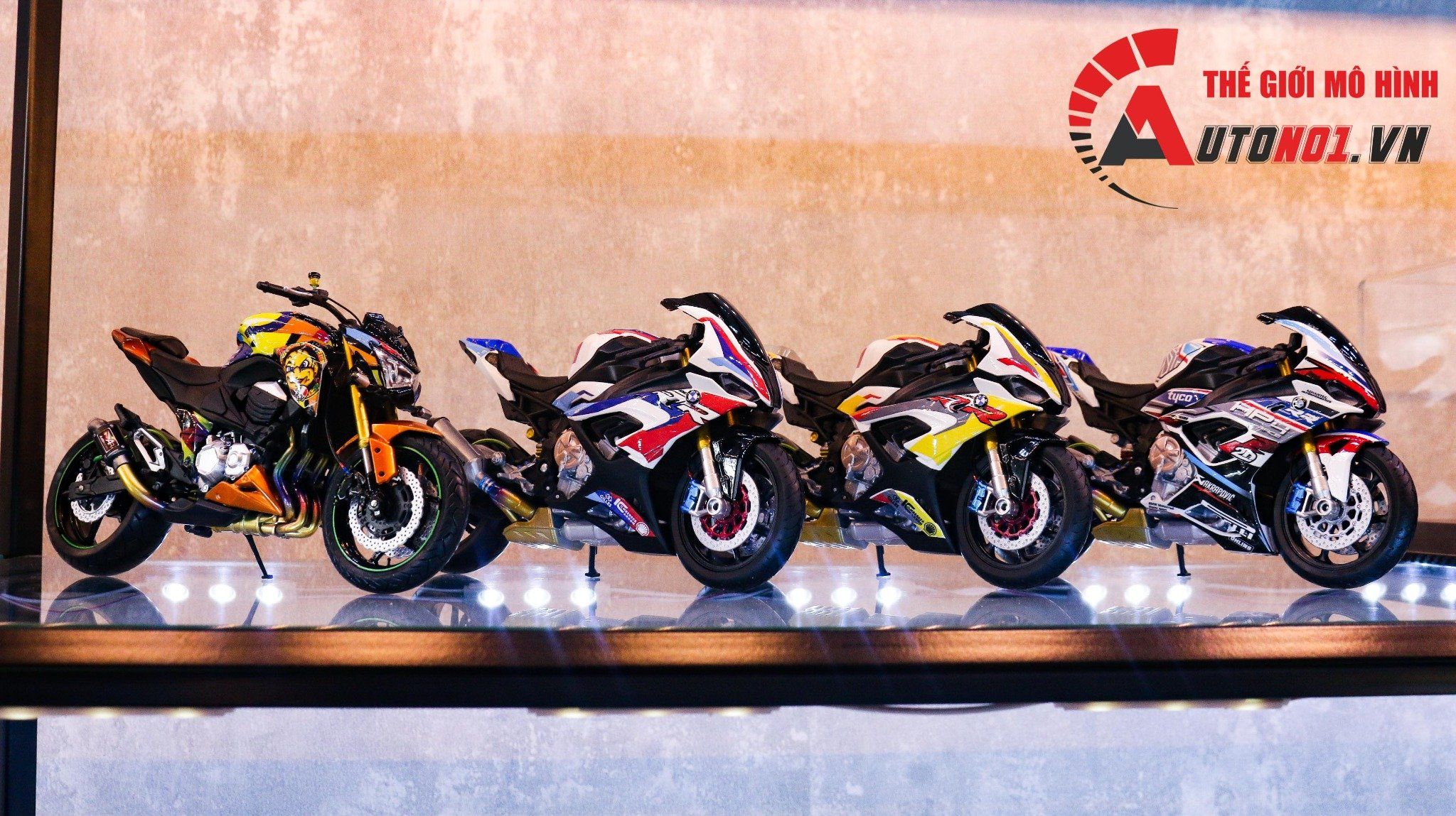  Mô hình xe độ Bmw S1000RR 2020 SBK Racing 1:12 Welly Autono1 Welly D226B 