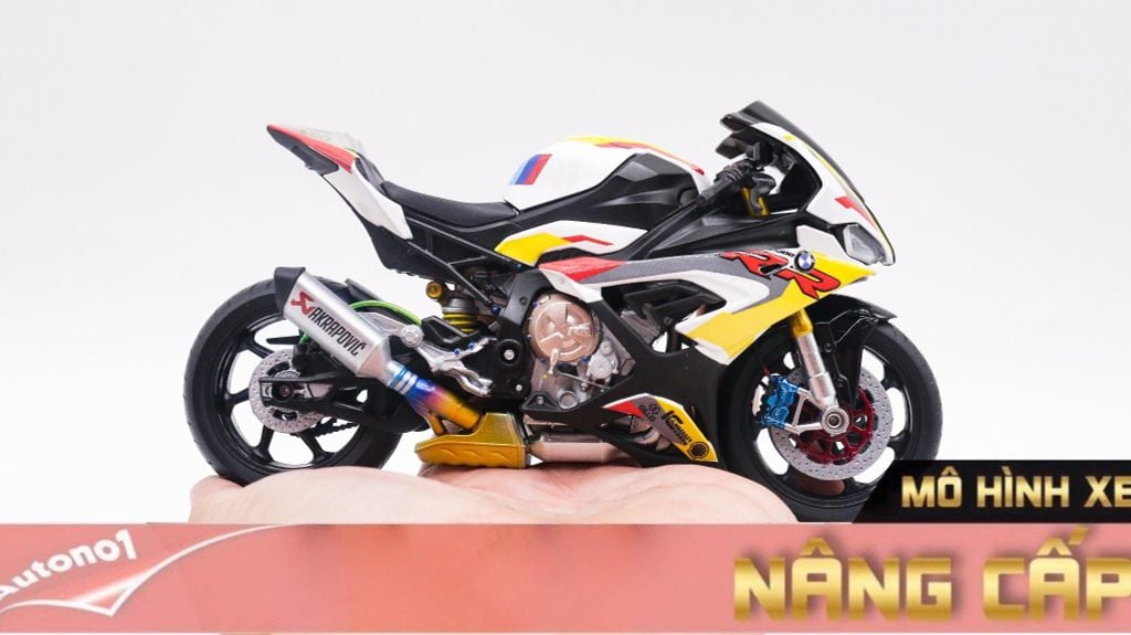 MÔ HÌNH XE BMW S1000RR SBK 2020 YELLOW RED 1:12 AUTONO1 D226C