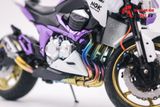  Mô hình xe độ Kawasaki Z800 Metal Violet độ pô 1:12 Autono1 Automaxx D225A 