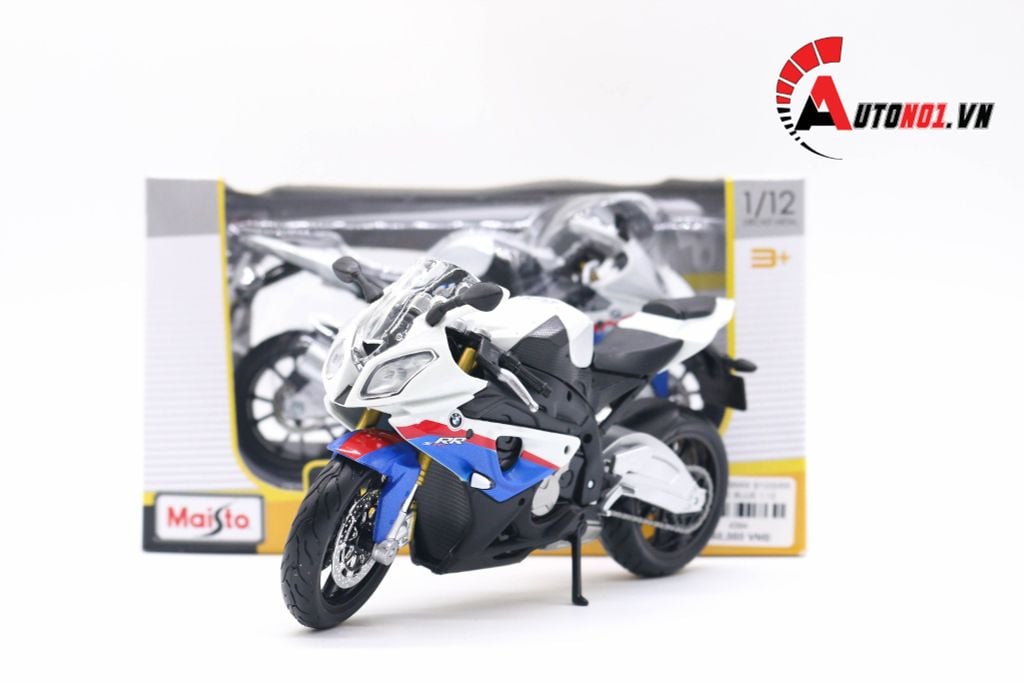 MÔ HÌNH BMW S1000RR WHITE BLUE 1:12 MAISTO 4394