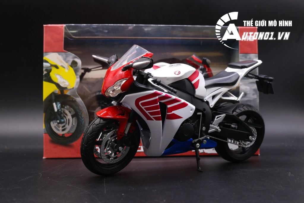 MÔ HÌNH XE HONDA CBR 1000RR WHITE RED 1:12 JOYCITY 6803