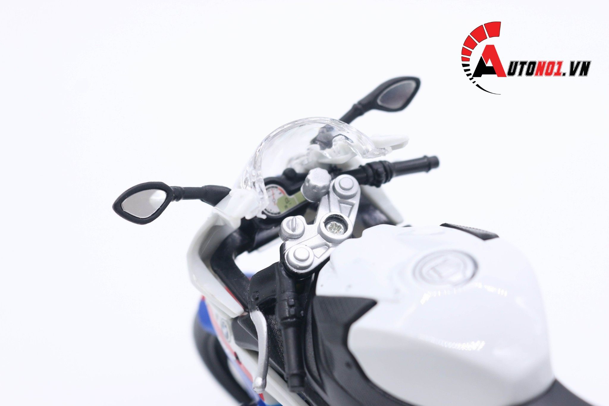  Mô hình xe Bmw s1000rr white blue 1:12 Maisto 1111 