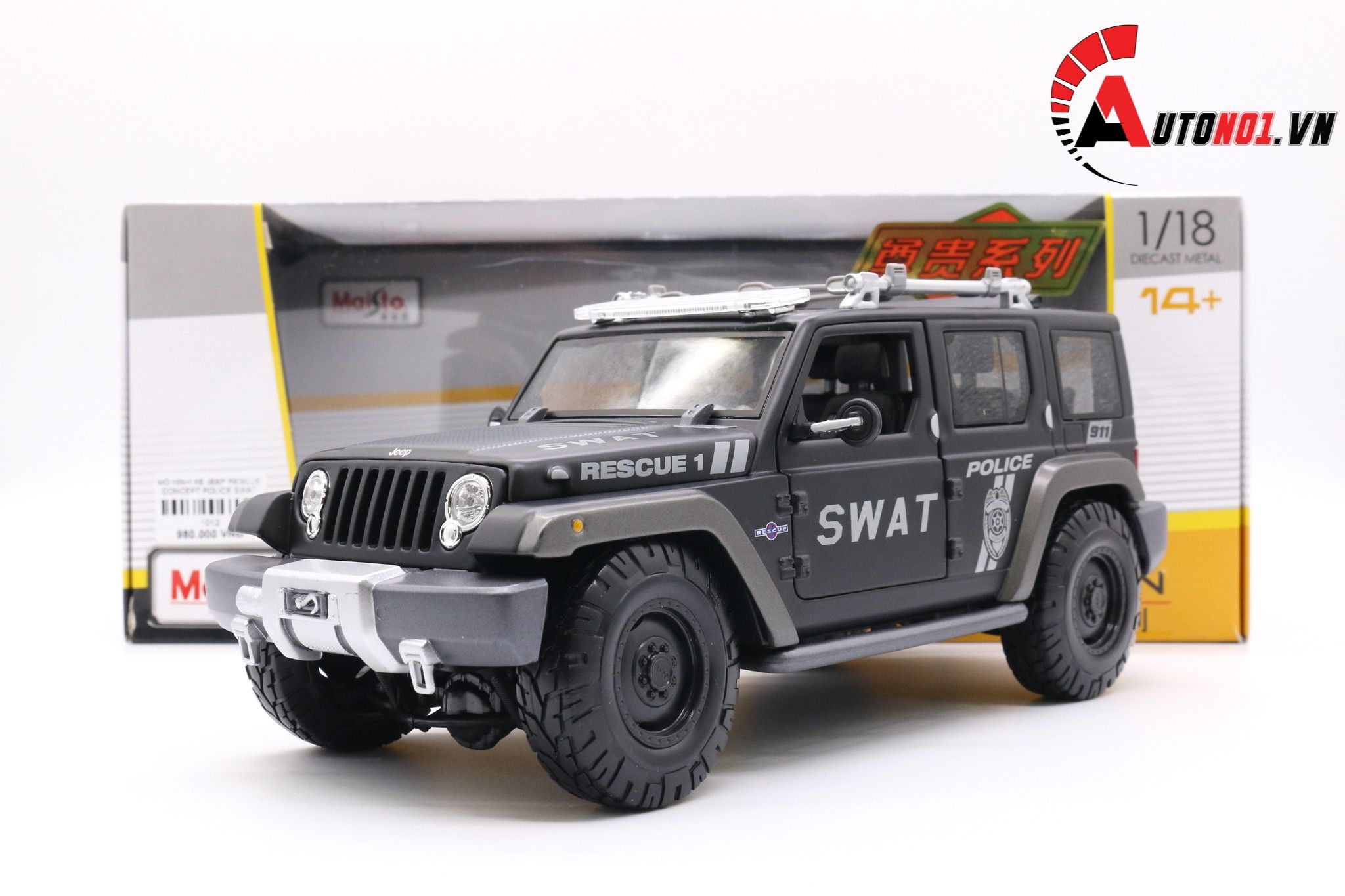  Mô hình xe Jeep rescue concept Police SWAT version 1:18 Maisto 1012 