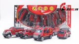  Đồ chơi vĩ xe mô hình kim loại 6 xe cứu hỏa tỉ lệ 1:64 diecast T002 