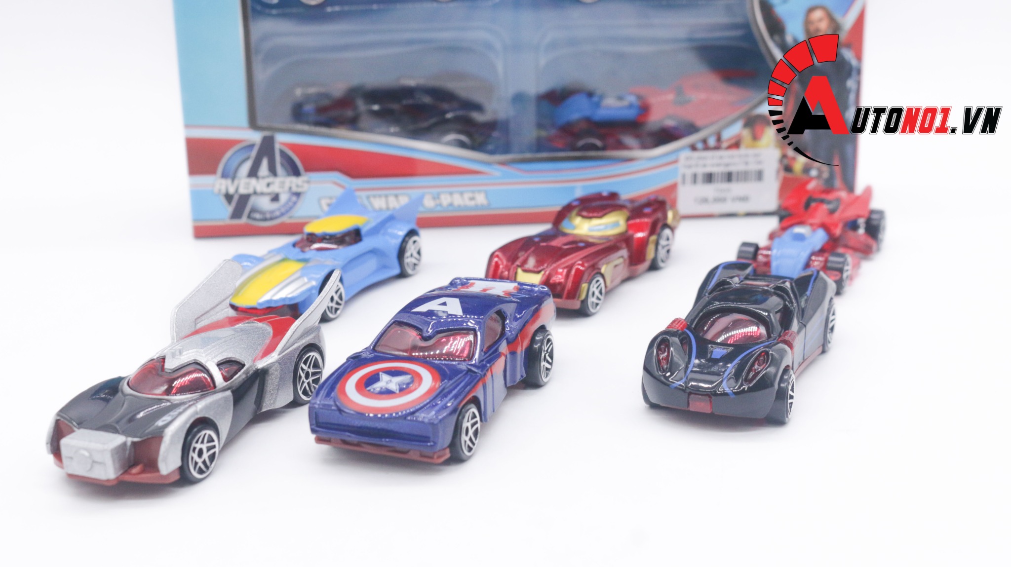  Đồ chơi vĩ xe mô hình kim loại 6 xe avengars tỉ lệ 1:64 diecast T003 