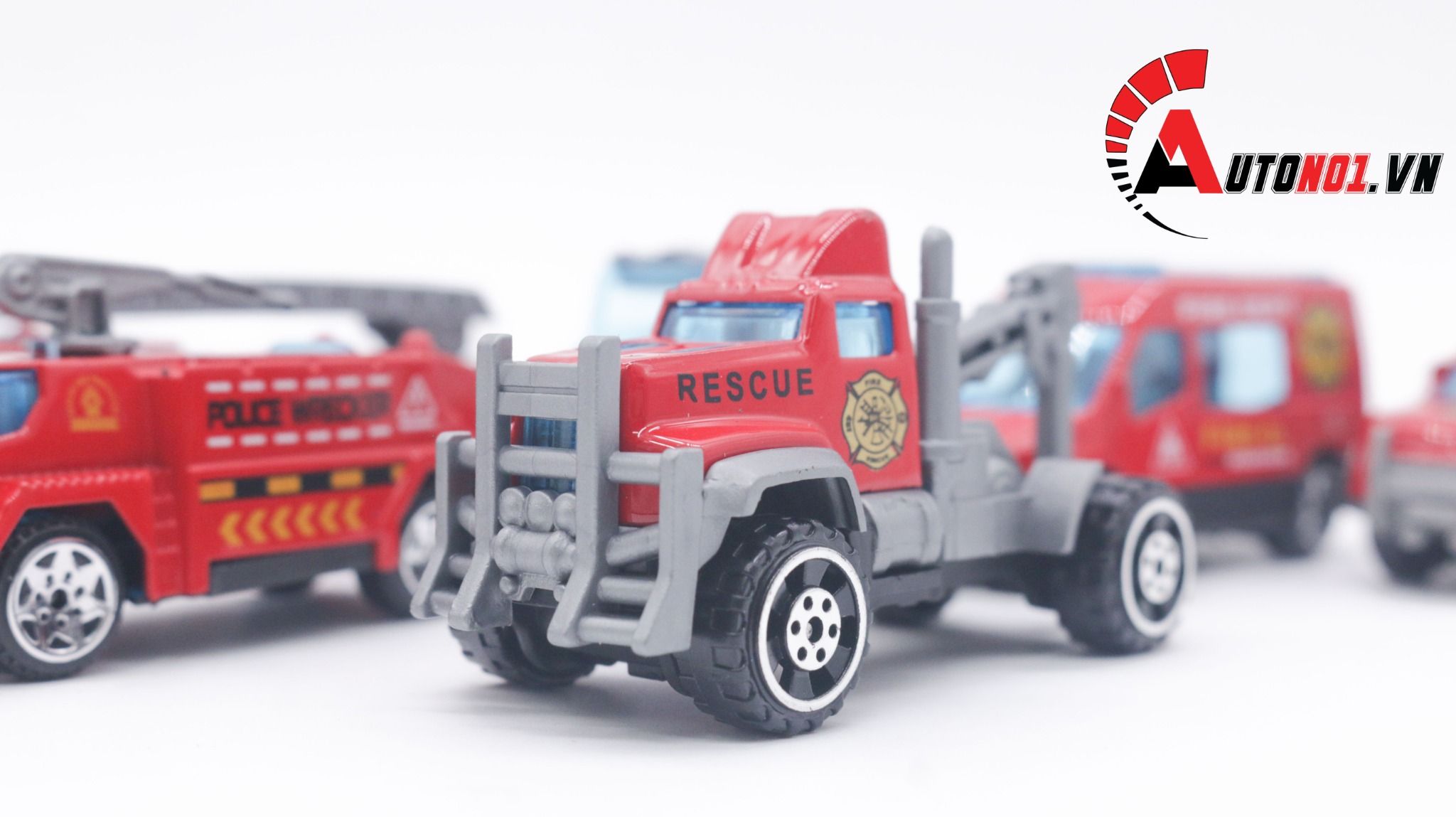  Đồ chơi vĩ xe mô hình kim loại 6 xe cứu hỏa nhiều mẫu tỉ lệ 1:64 diecast T010 