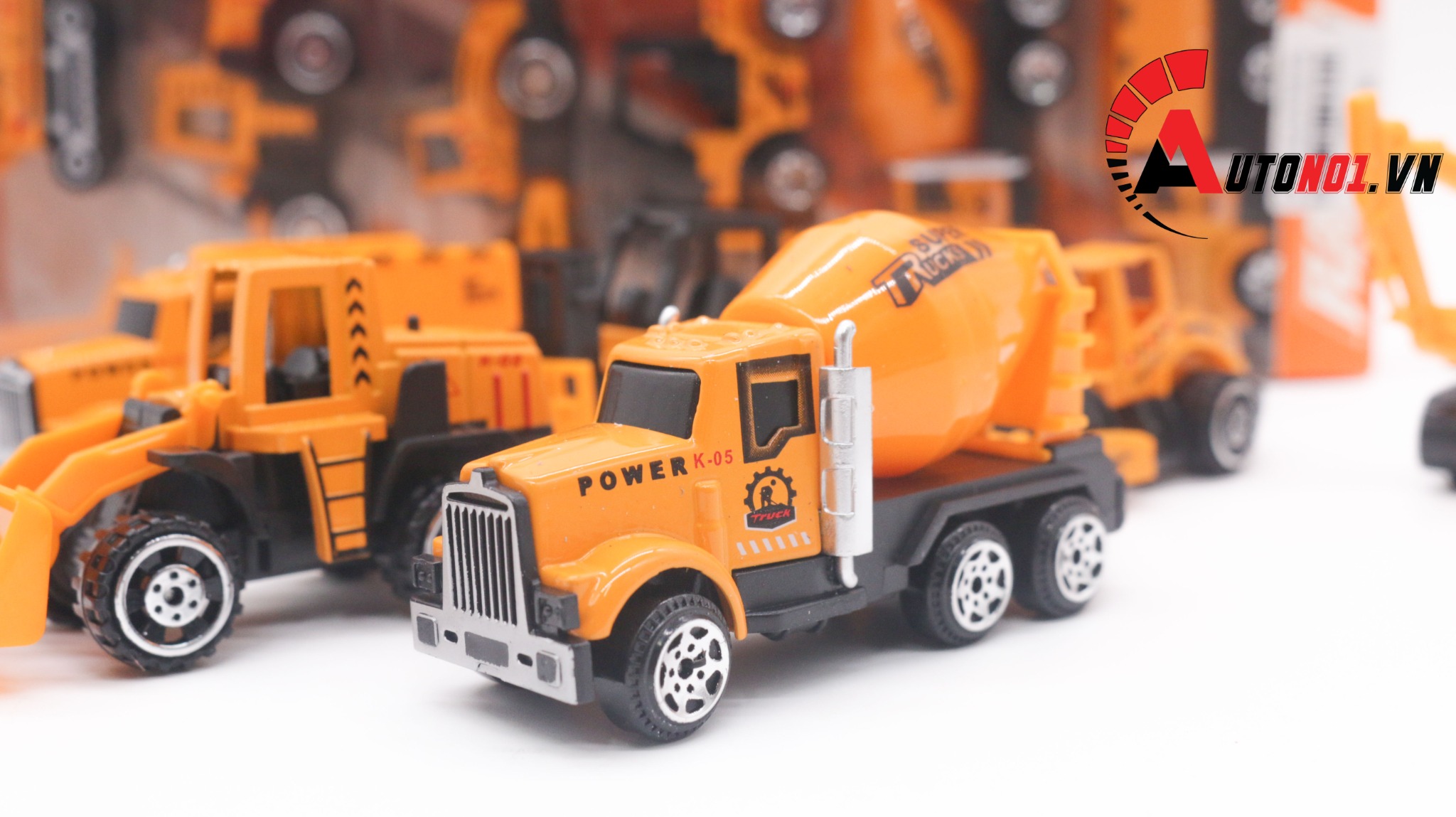  Đồ chơi vĩ xe mô hình kim loại 6 xe công trình tỉ lệ 1:64 diecast T006 