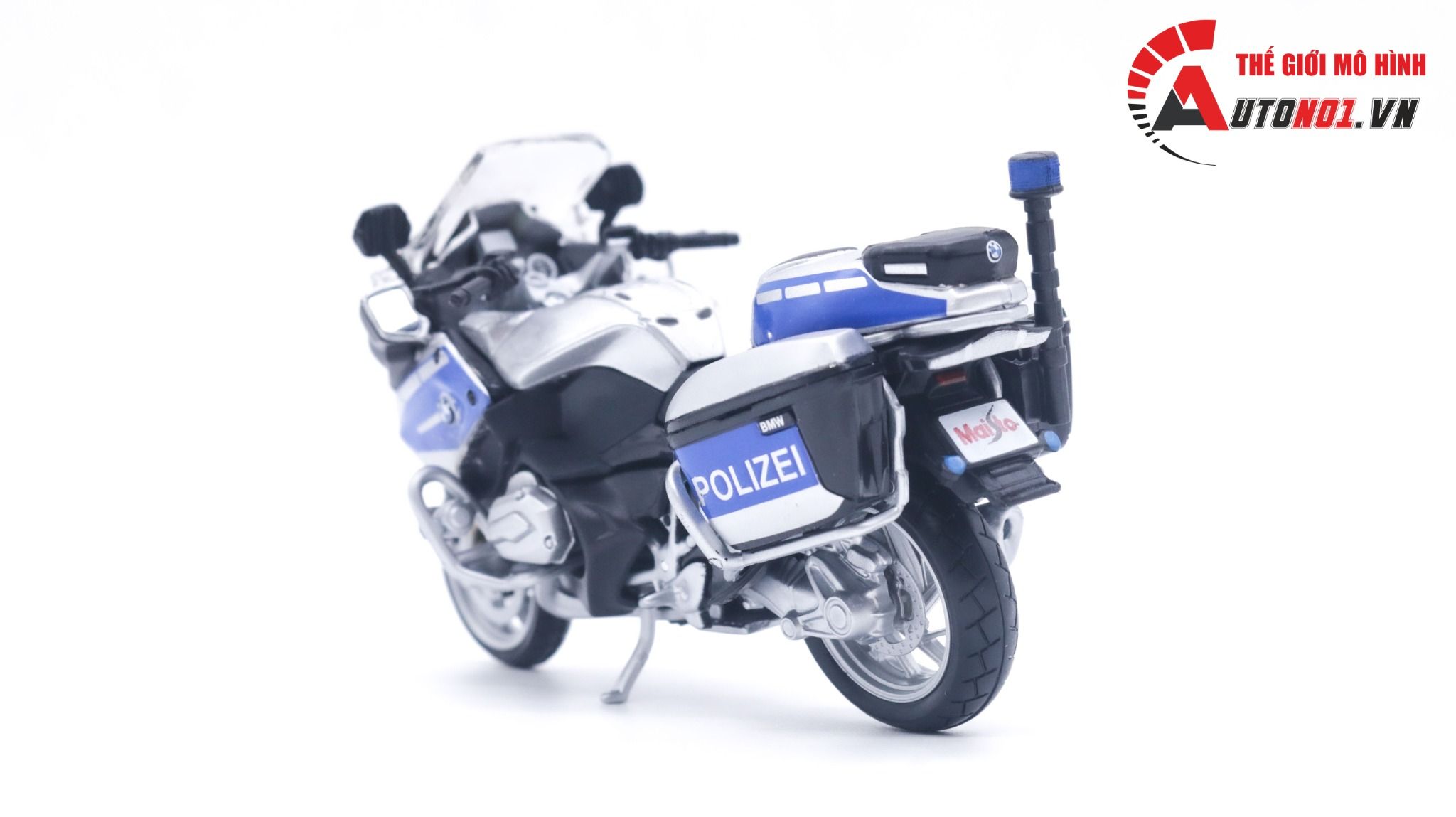  Mô hình xe mô tô cảnh sát police BMW R1200 RT polizei tỉ lệ 1:18 Maisto MT045 