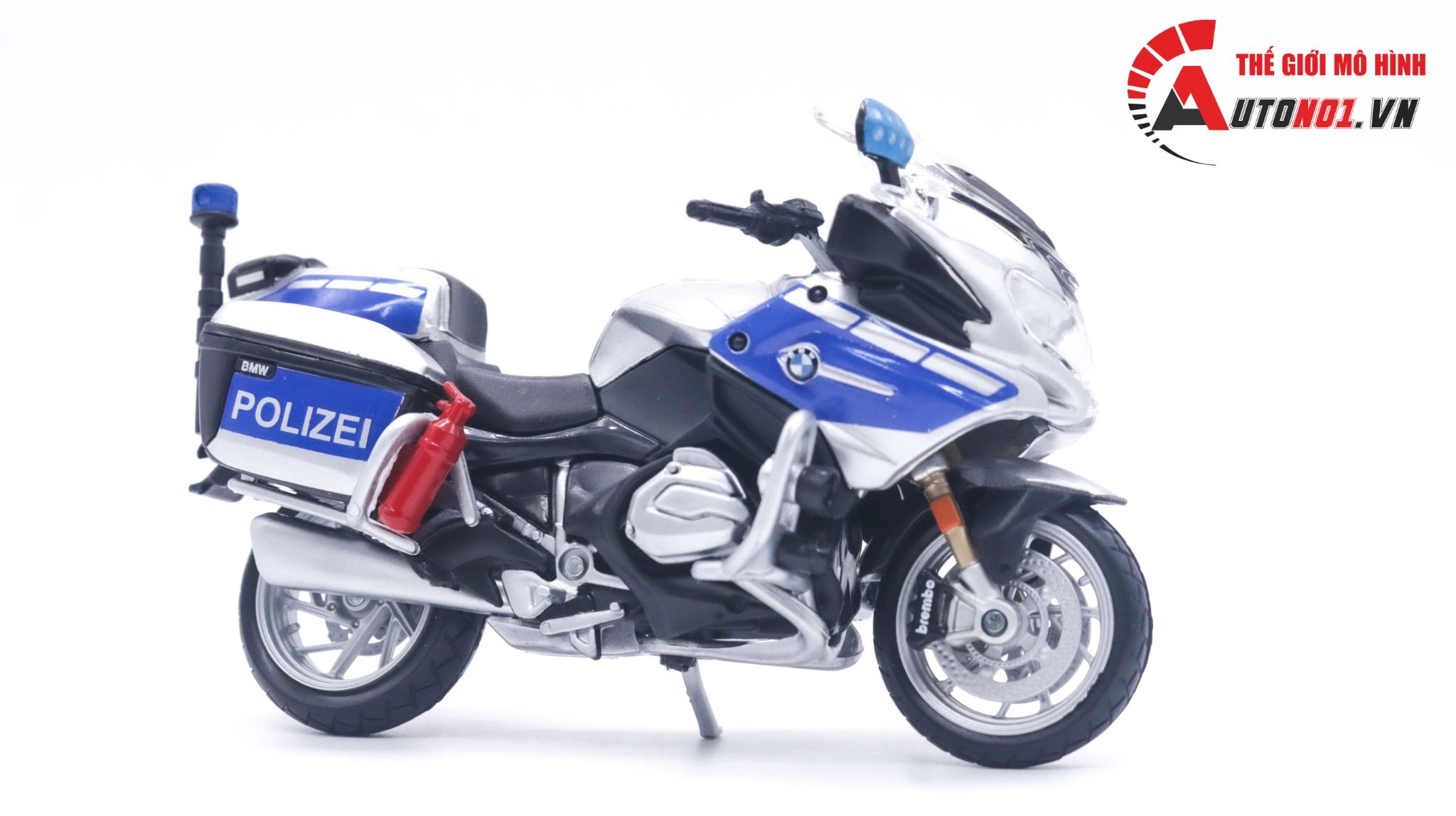  Mô hình xe mô tô cảnh sát police BMW R1200 RT polizei tỉ lệ 1:18 Maisto MT045 