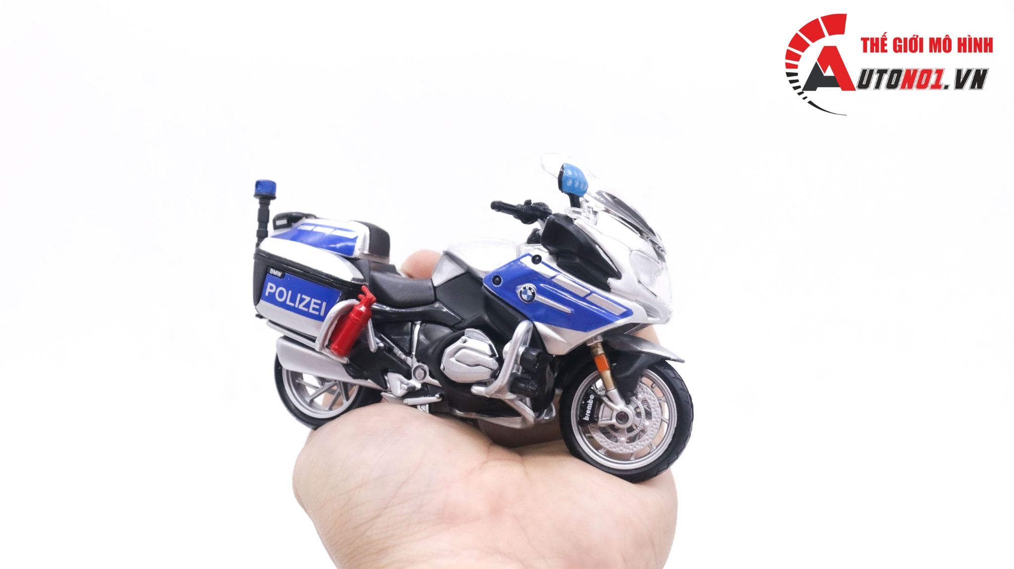  Mô hình xe mô tô cảnh sát police BMW R1200 RT polizei tỉ lệ 1:18 Maisto MT045 