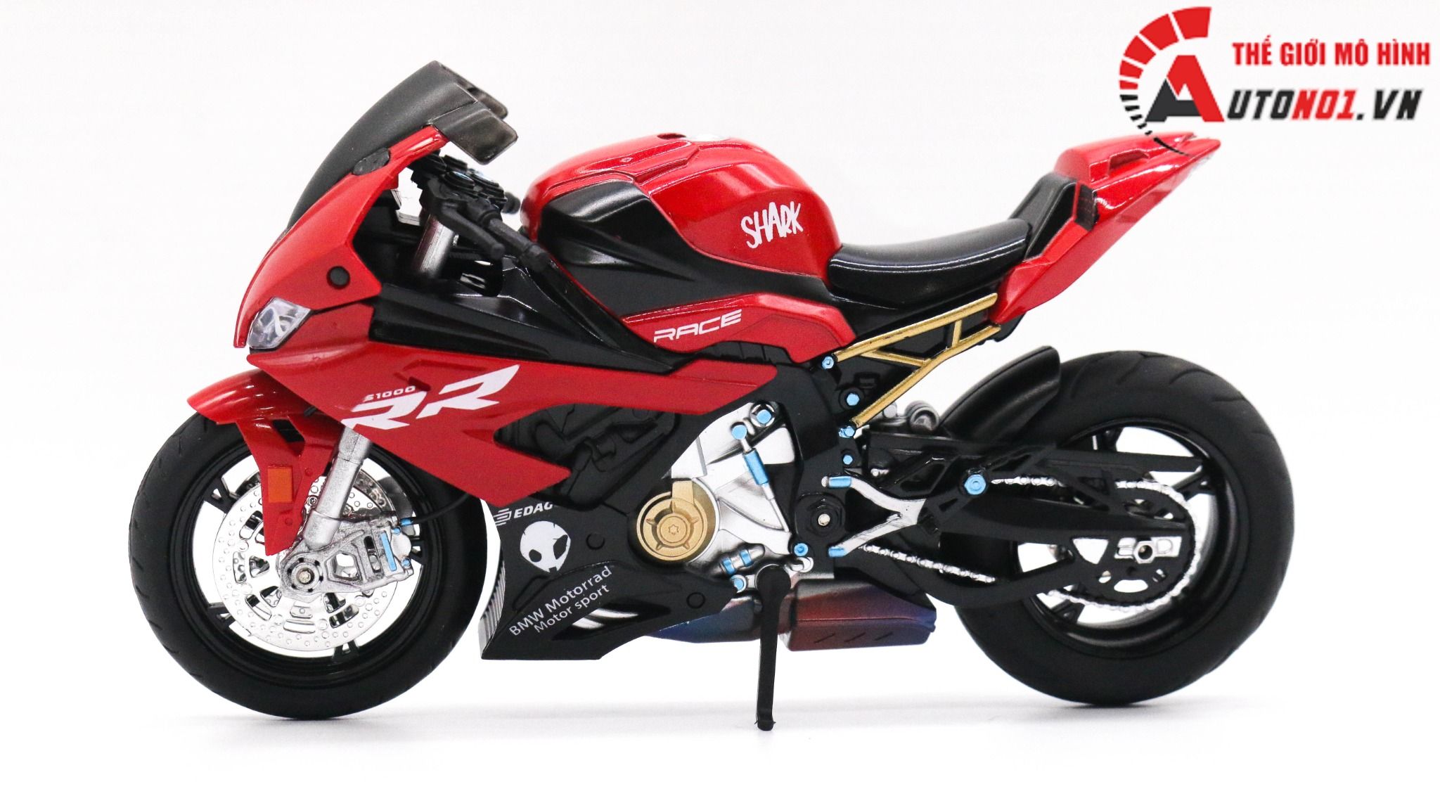  Mô hình xe độ Bmw S1000 2020 Red Pô 1:12 Autono1 Alloy D160A 