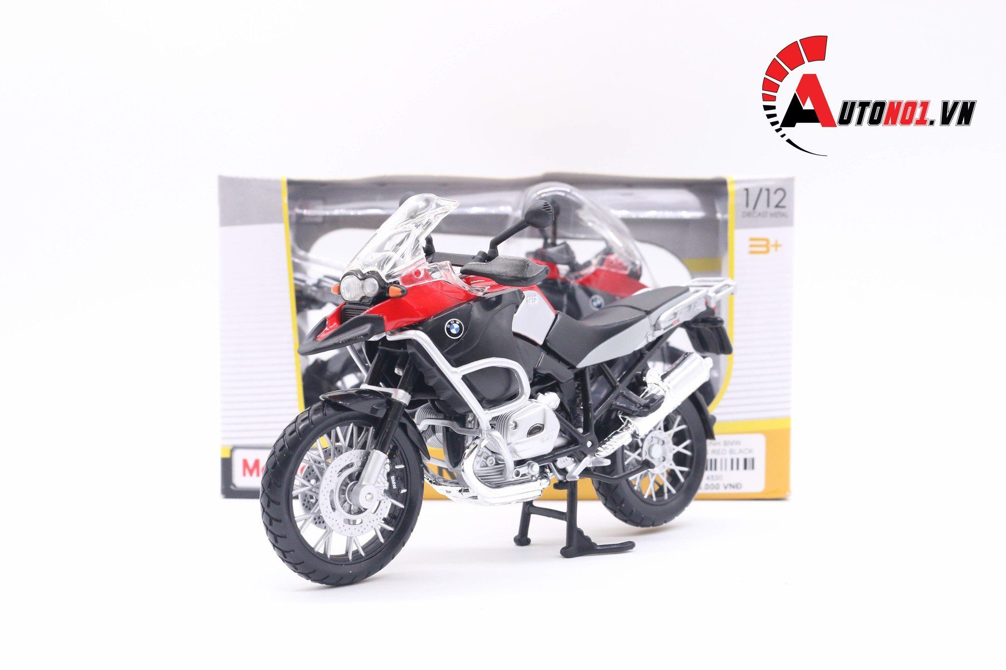  Mô hình xe Bmw R1200GS red black tỉ lệ 1:12 Maisto MT077 