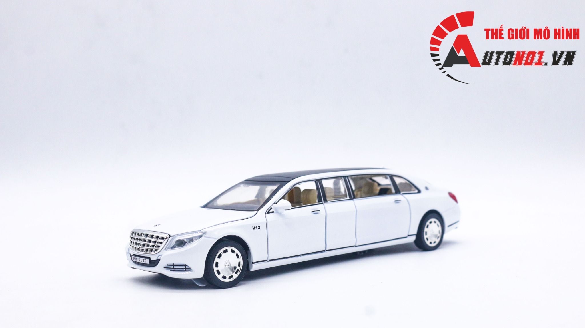  Mô hình xe Mercedes Maybach S600 Pullman tỉ lệ 1:32 Miniauto 3221A 3221B OT279 