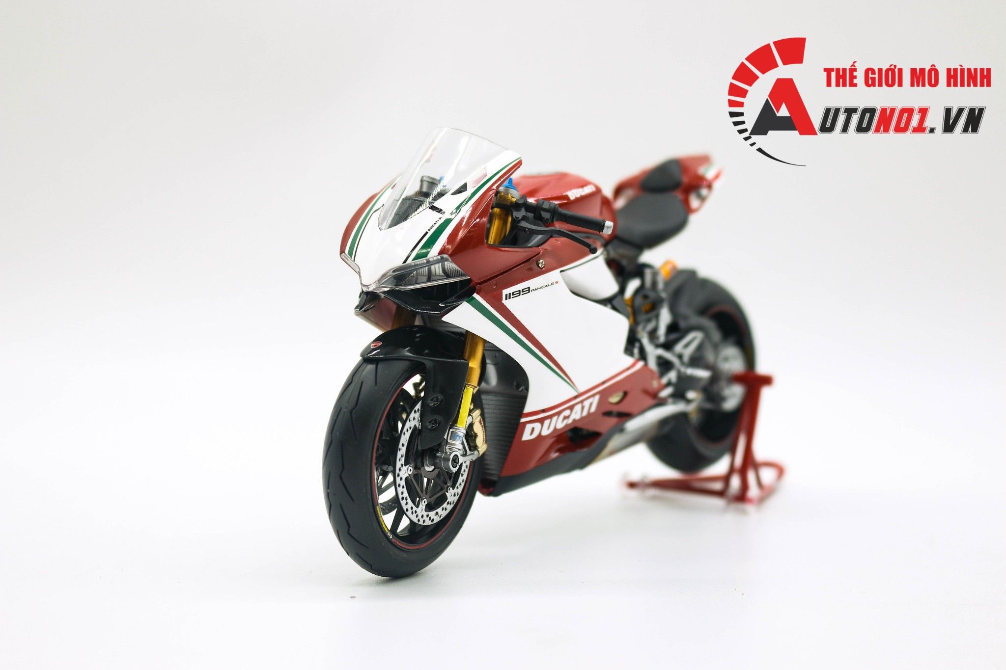  Mô hình xe Ducati 1199 Panigale S Tricolore Nồi Khô 1:12 Tamiya D220 