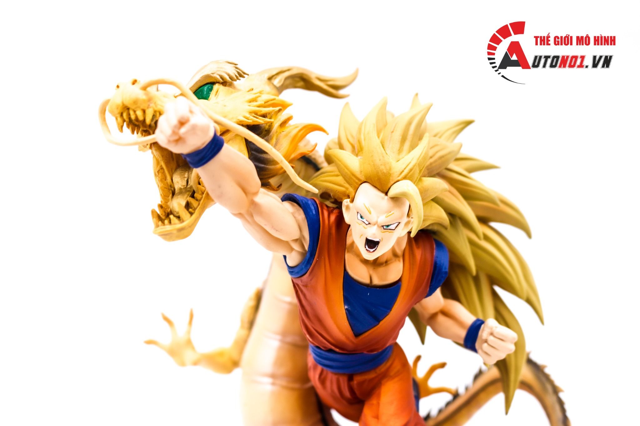  Mô hình nhân vật Dragonball Songoku Super Saiyan 3 và Rồng thần 20cm FG169 