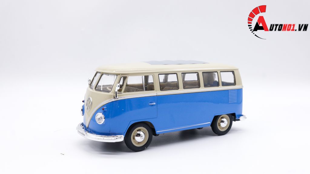 MÔ HIÌNH XE VOLKSWAGEN T1 BUS BLUE 1:24 WELLY 7823