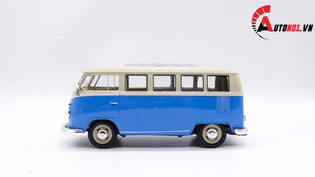 MÔ HIÌNH XE VOLKSWAGEN T1 BUS BLUE 1:24 WELLY 7823