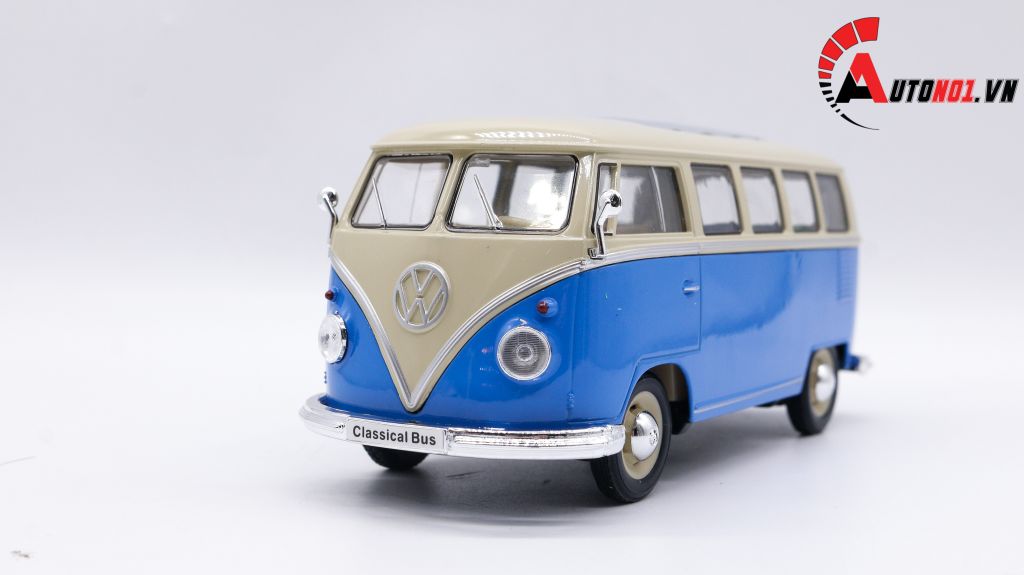 MÔ HIÌNH XE VOLKSWAGEN T1 BUS BLUE 1:24 WELLY 7823