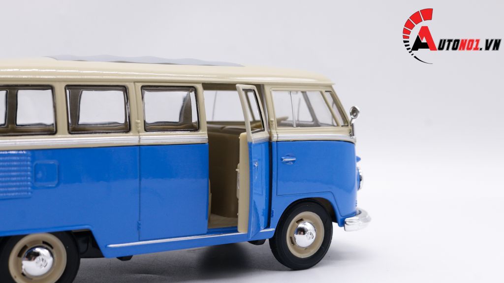 MÔ HIÌNH XE VOLKSWAGEN T1 BUS BLUE 1:24 WELLY 7823