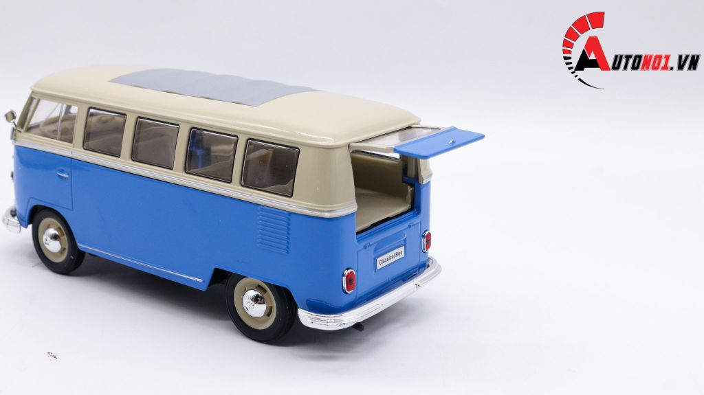 MÔ HIÌNH XE VOLKSWAGEN T1 BUS BLUE 1:24 WELLY 7823