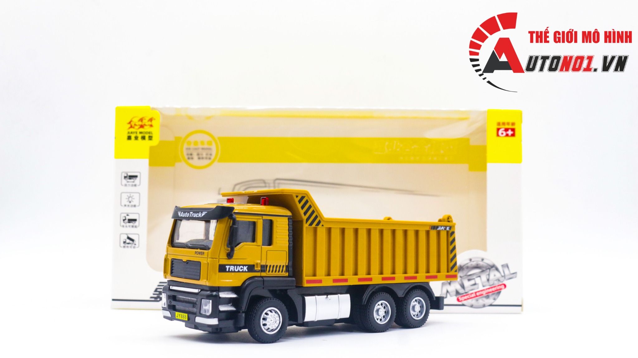  Mô hình xe tải ben chở than đá - chở cát có đèn - âm thanh tỉ lệ 1:50 Jiaye Model VB50023 OT283 