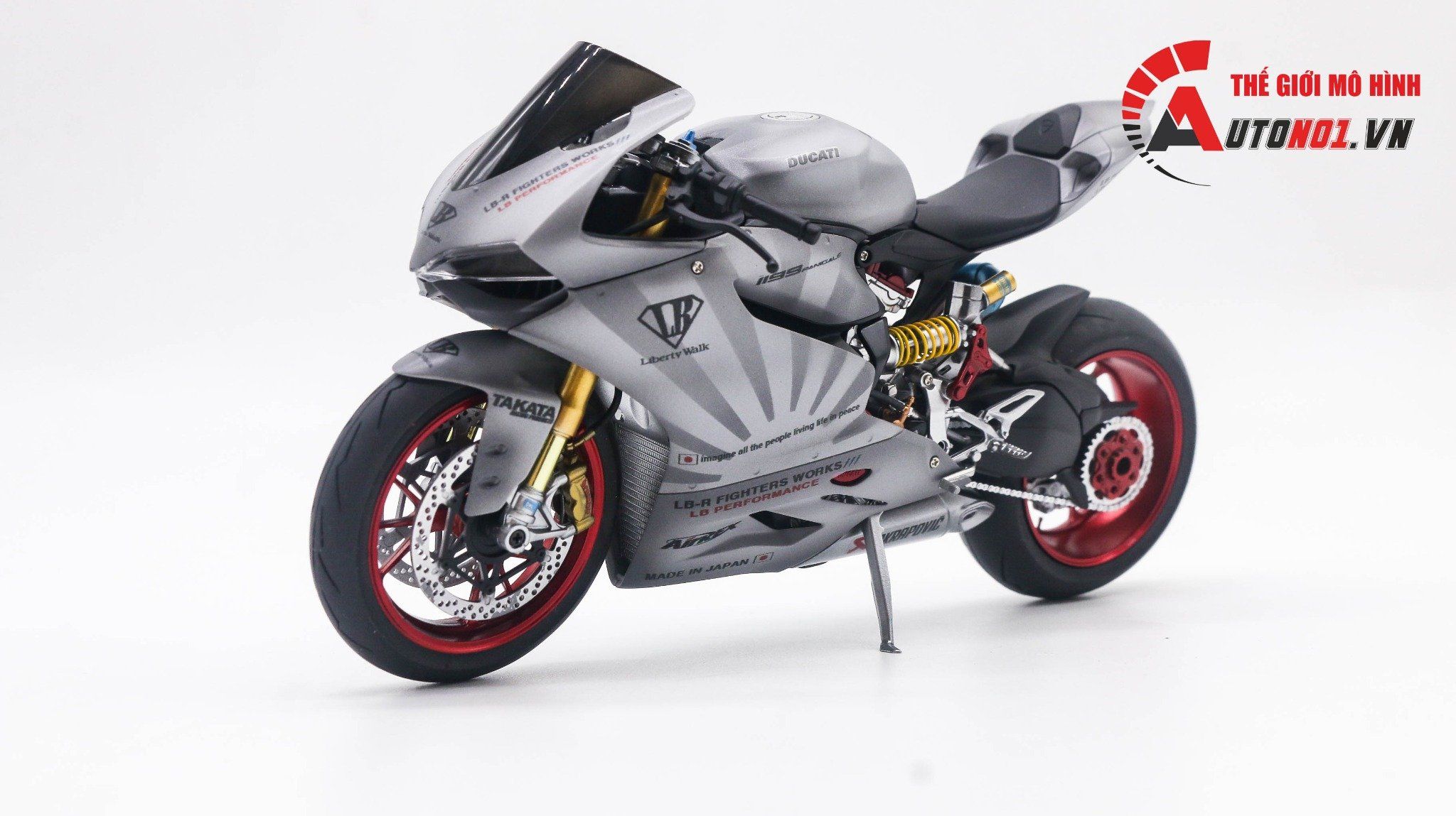  Mô hình xe cao cấp Ducati 1199 Panigale Custom Decal Liberty walk Performance nồi khô 1:12 Tamiya D034 