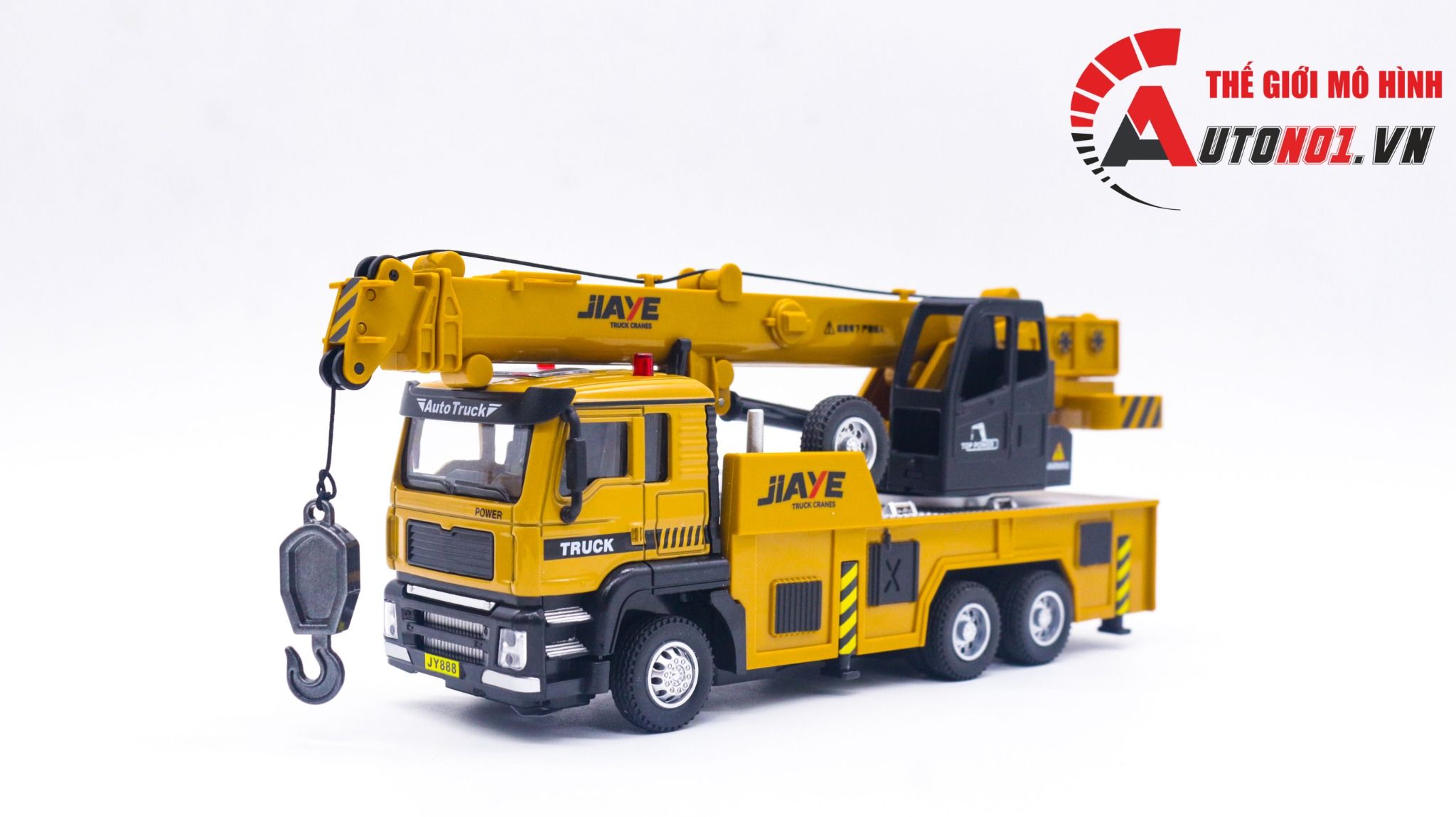  Mô hình xe cần cẩu sắt có đèn và âm thanh bằng hợp kim tỉ lệ 1:50 Jiaye model VB50113 OT280 