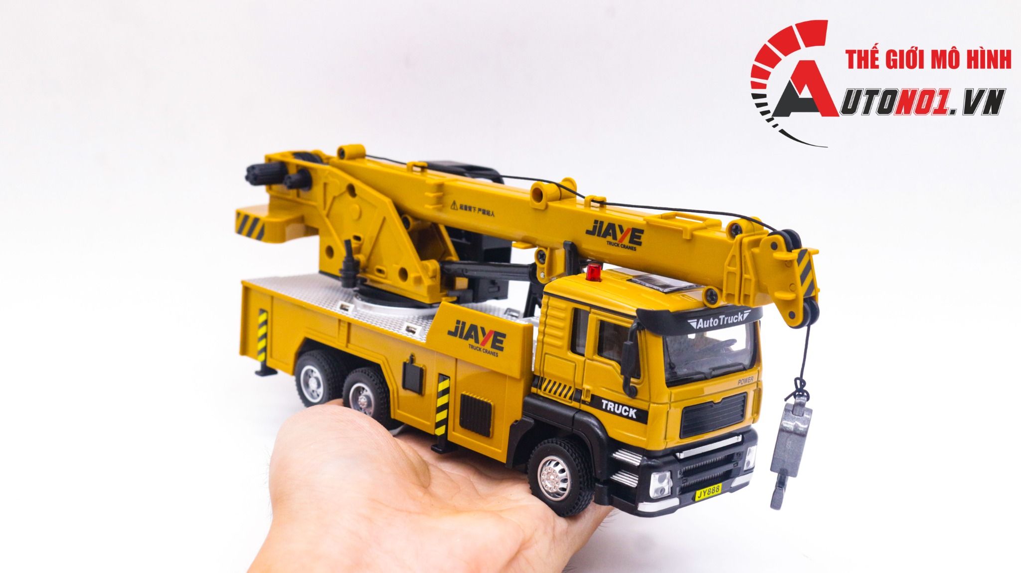  Mô hình xe cần cẩu sắt có đèn và âm thanh bằng hợp kim tỉ lệ 1:50 Jiaye model VB50113 OT280 