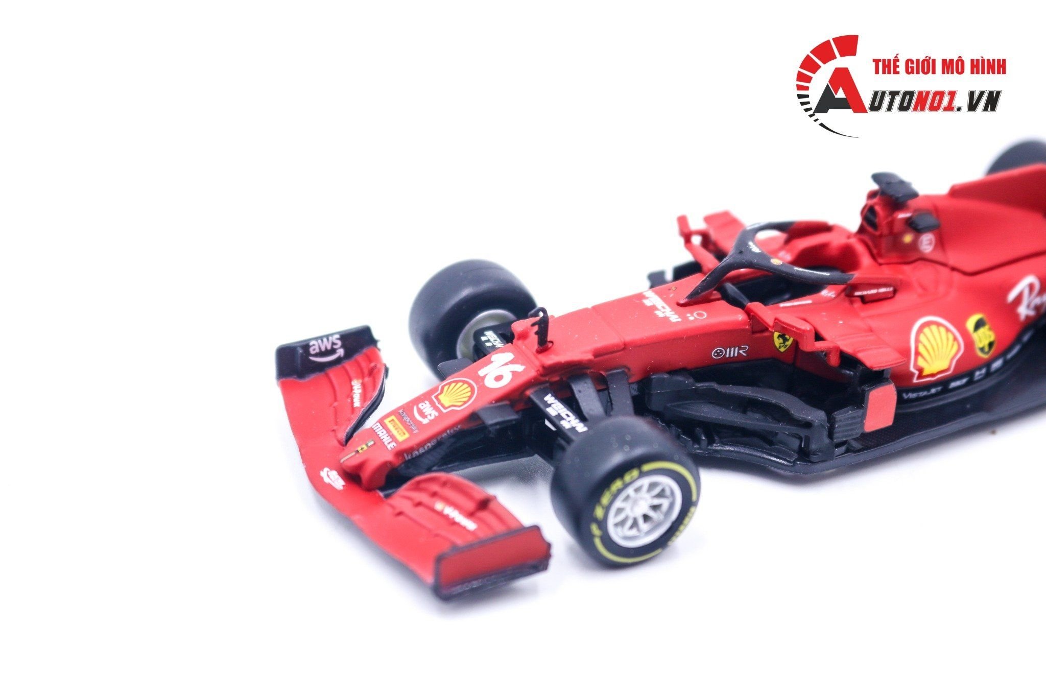  Mô hình xe đua F1 Ferrari Sf21 C.Leclerc #16 1:43 Bburago 8201 