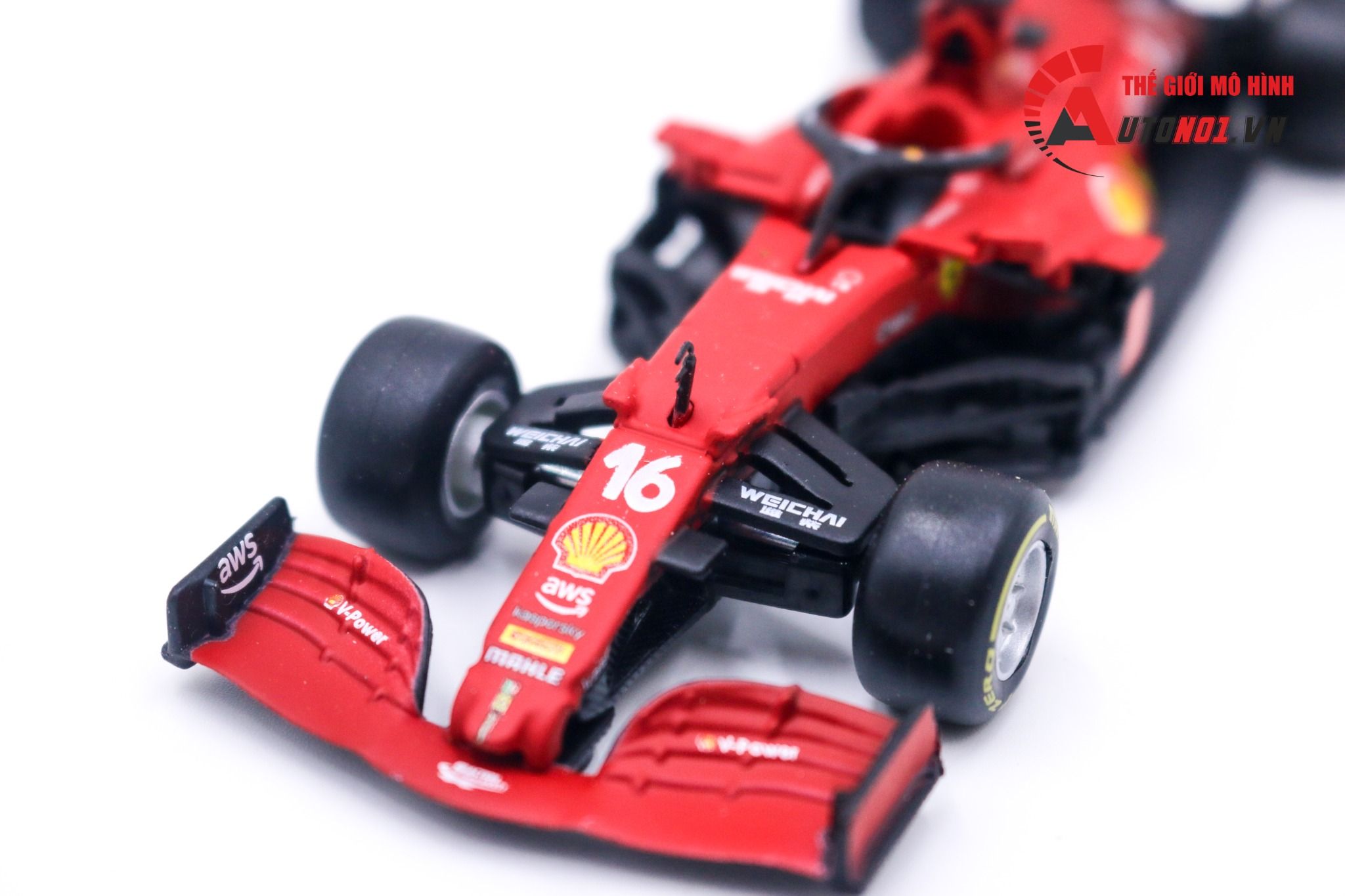  Mô hình xe đua F1 Ferrari Sf21 C.Leclerc #16 1:43 Bburago 8201 